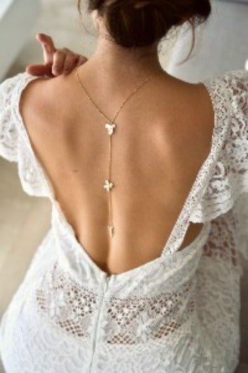 Collier de dos mariage — Bijoux faits main pour robe dos nu - Atelier Lilac