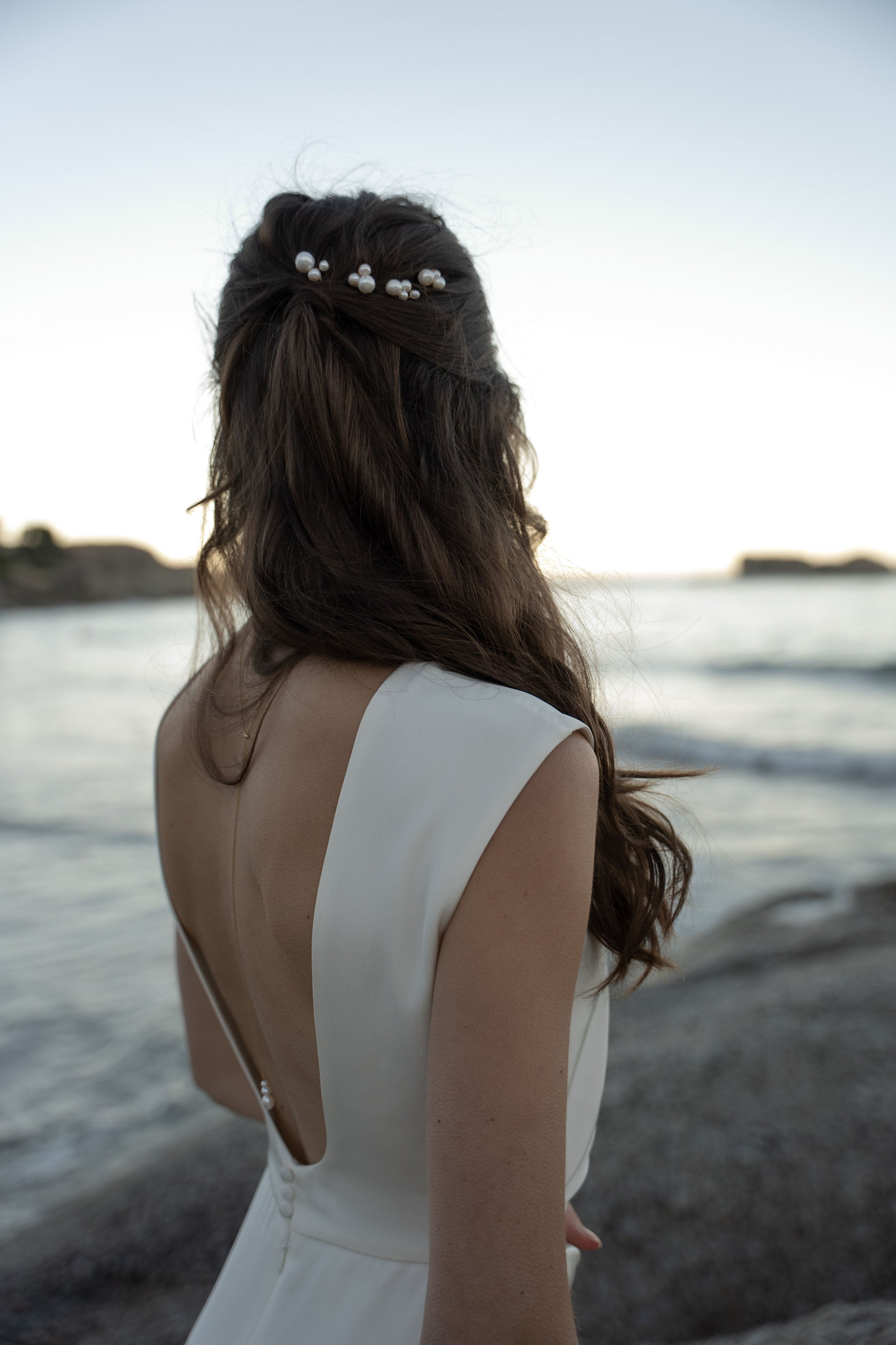 pic cheveux coiffure mariage trois perles