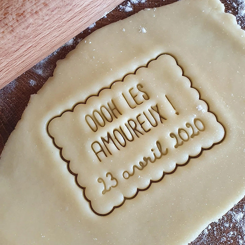 Pâte de cuisine personnalisé grâce à un moule pour les mariés