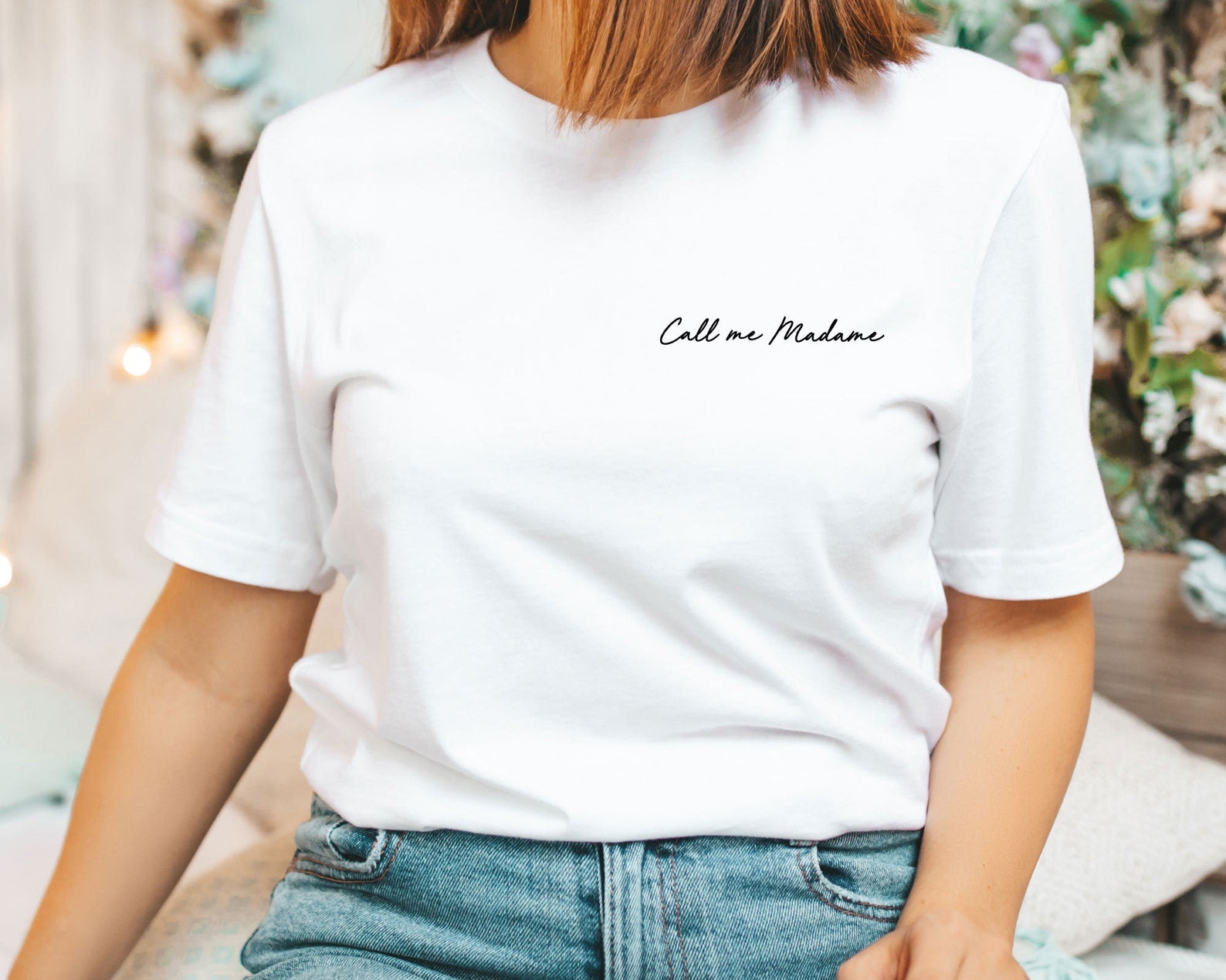 T-shirt personnalisé avec inscrit "Call me madame"