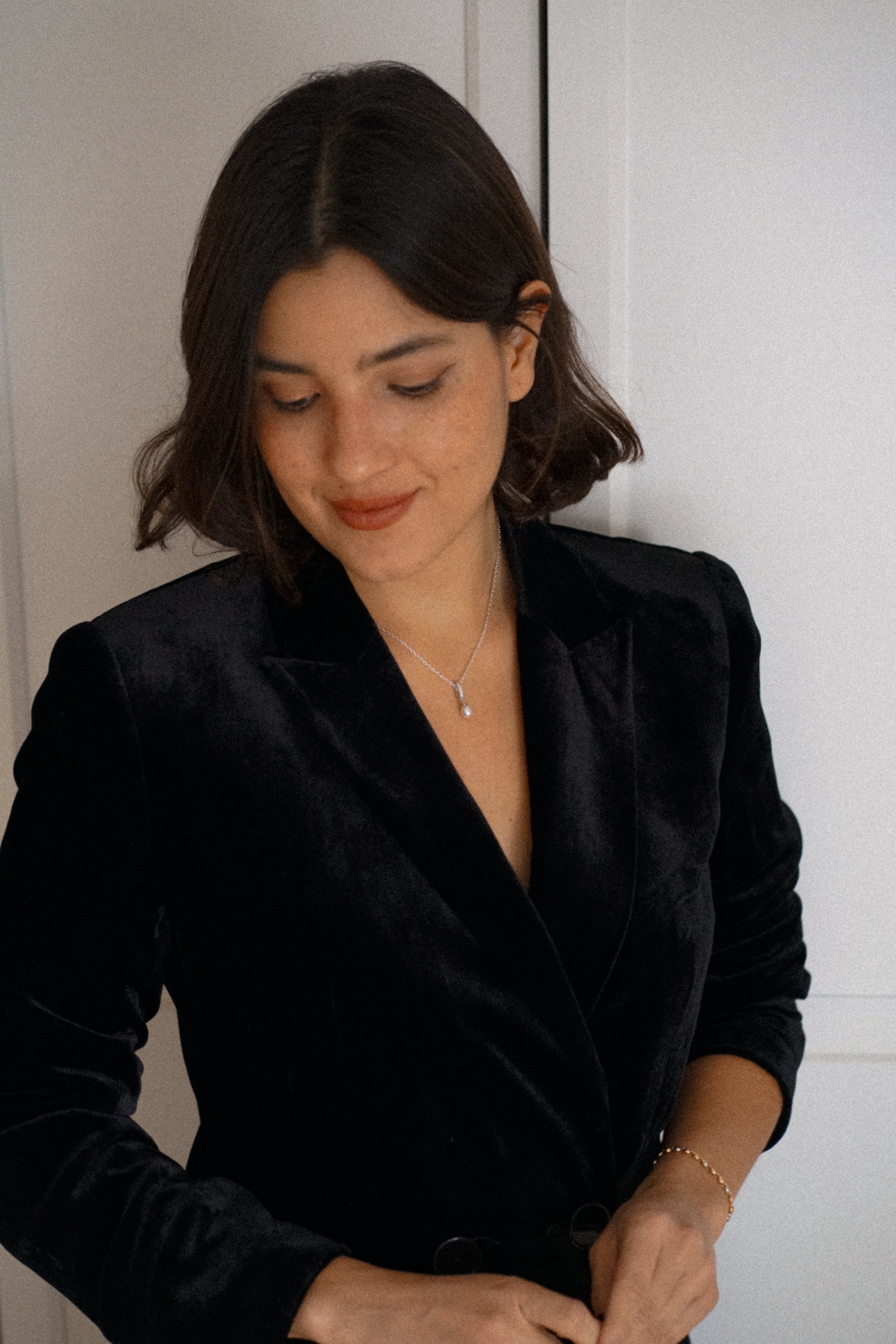 Titi - Collier – Perle Naturelle & Zircons en Argent Massif