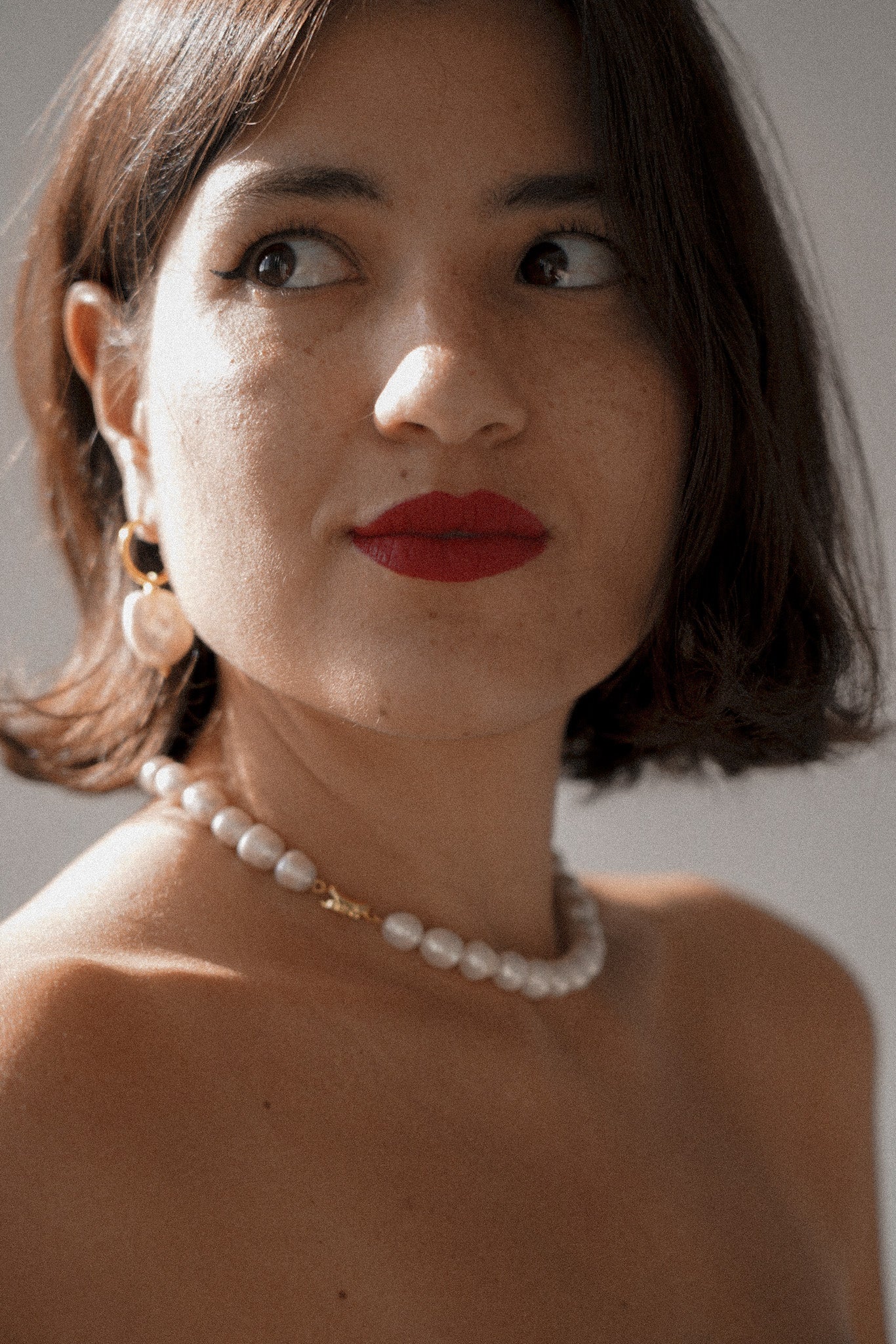 Tourterelle - Collier ras de cou mariage perles naturelles