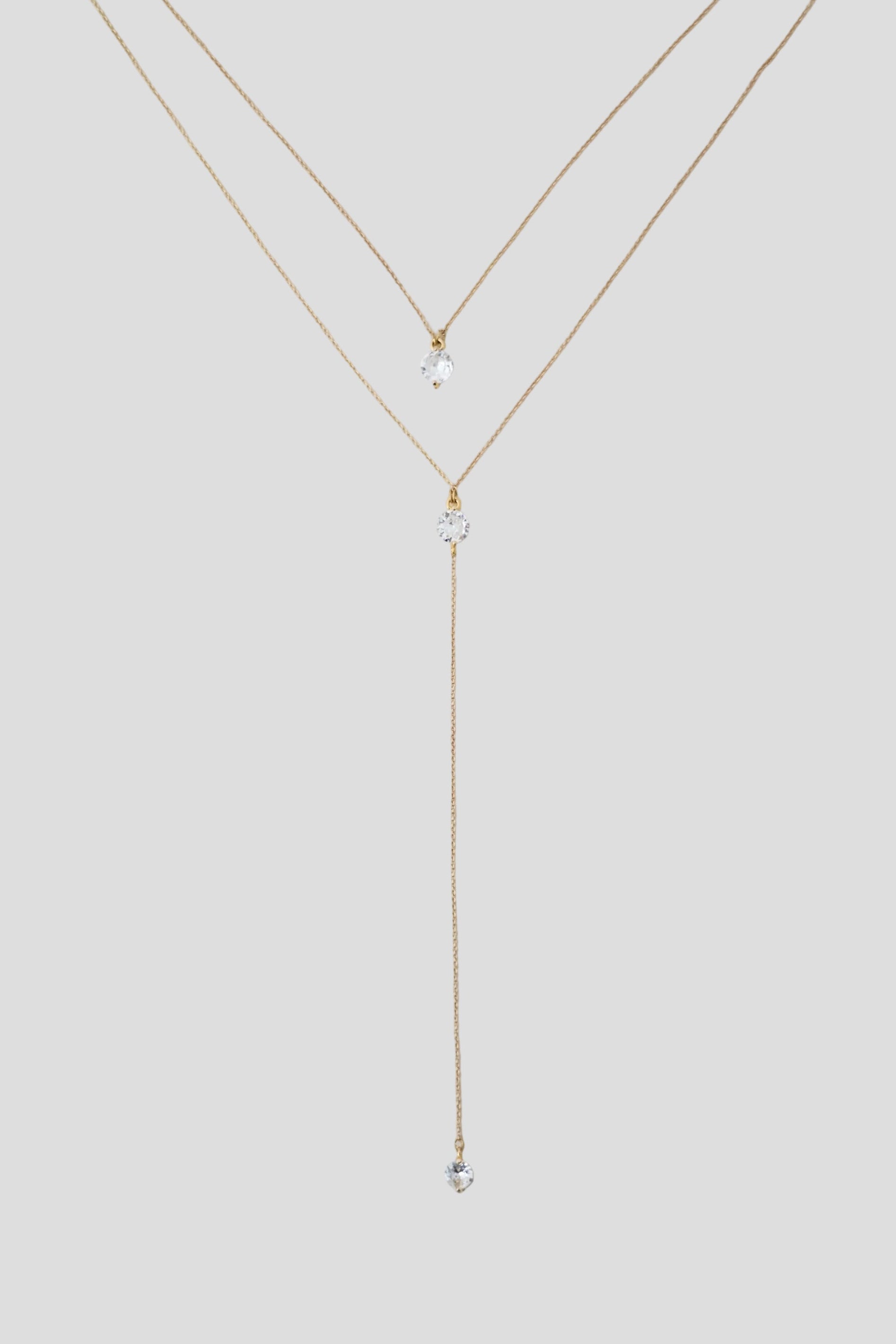 Collier de dos mariage zircon rond