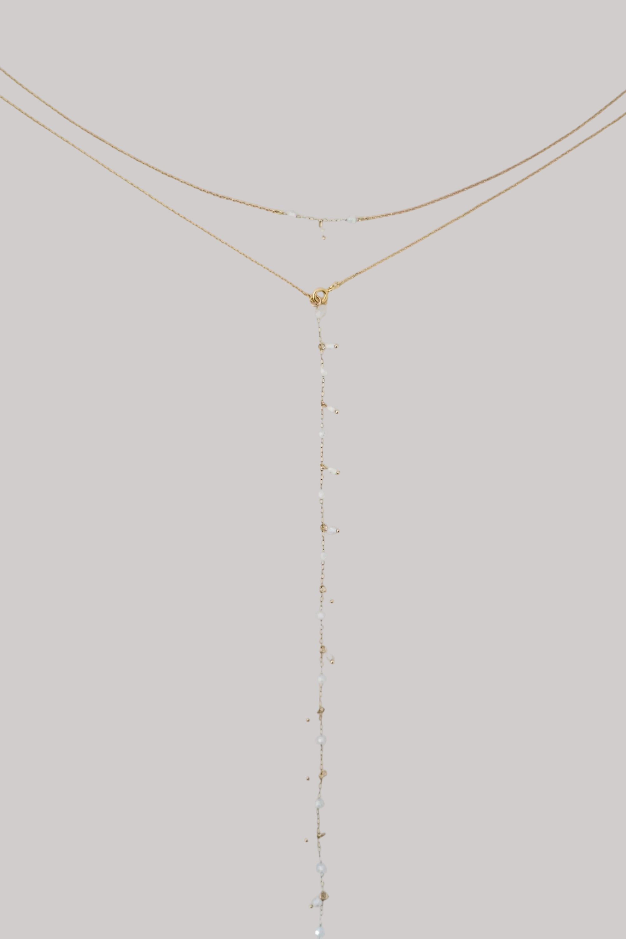 Collier de dos mariage cascade