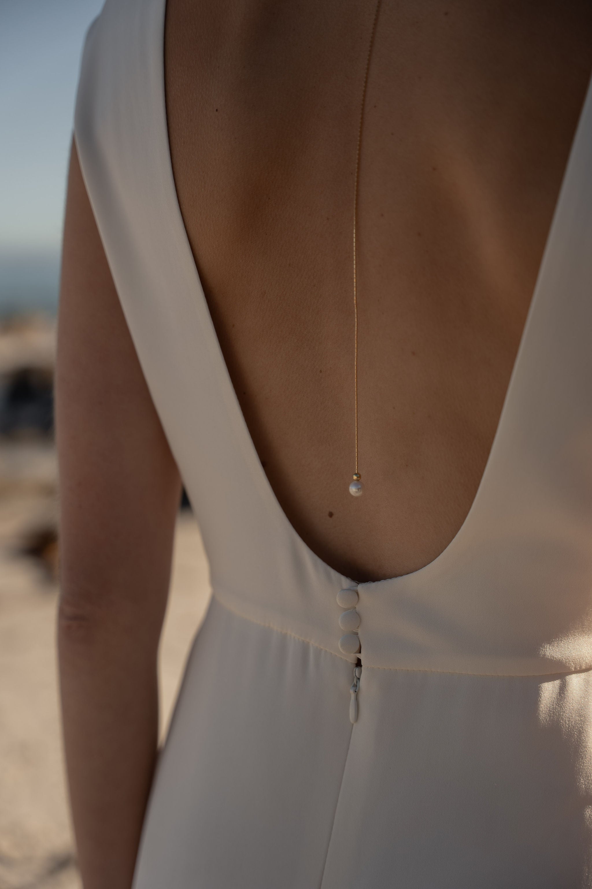 Lobelia – Collier de dos maraige modulable perles d'eau douce