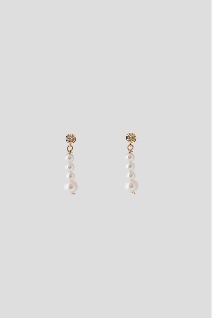Giraffa – Boucles d'oreilles mariage courtes en perles