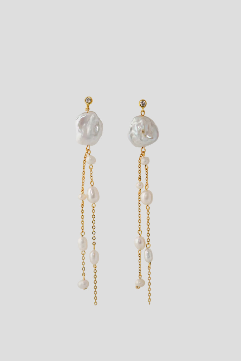 Boucles d'oreilles perles et zircon