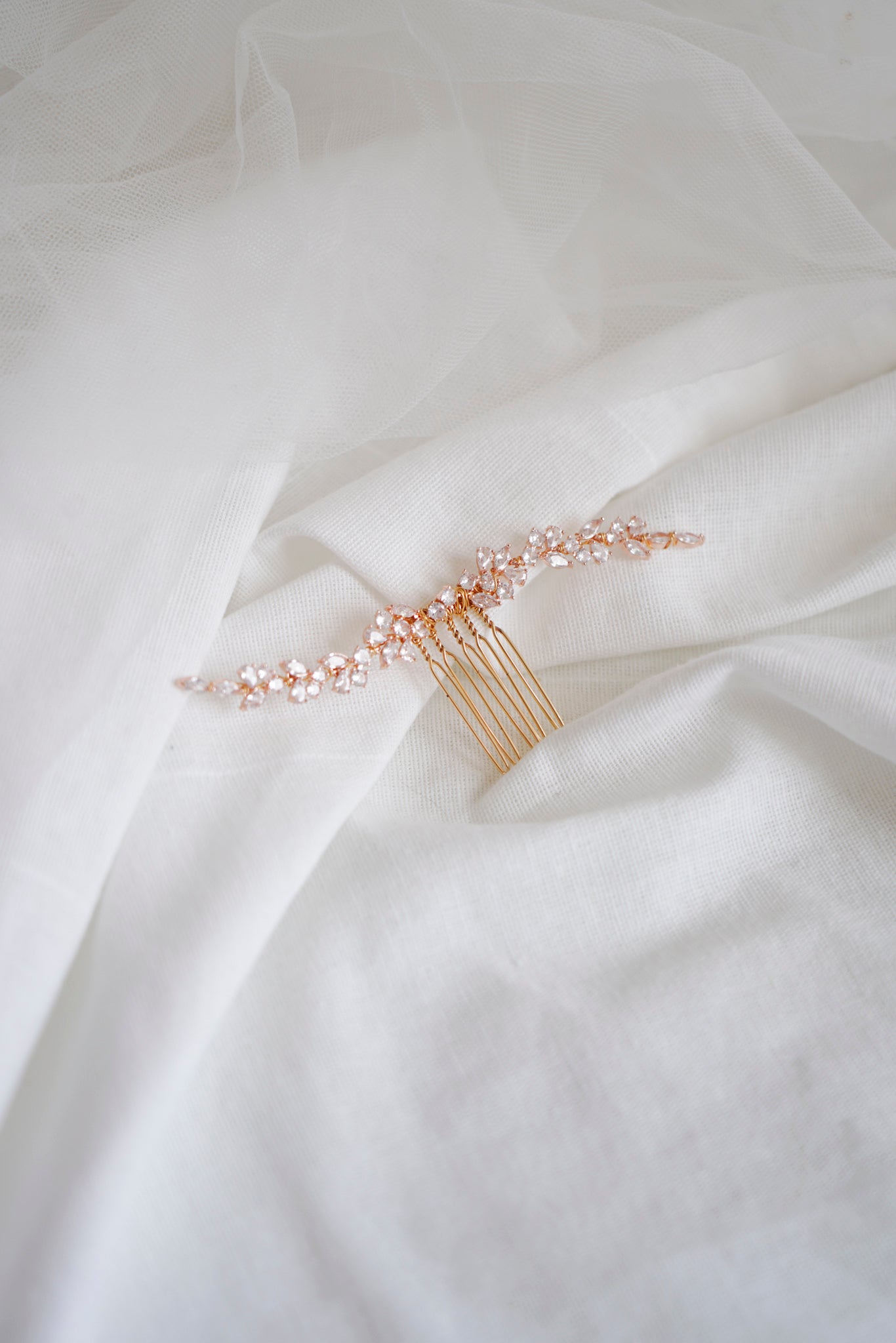 Lavande - Zircon wedding comb