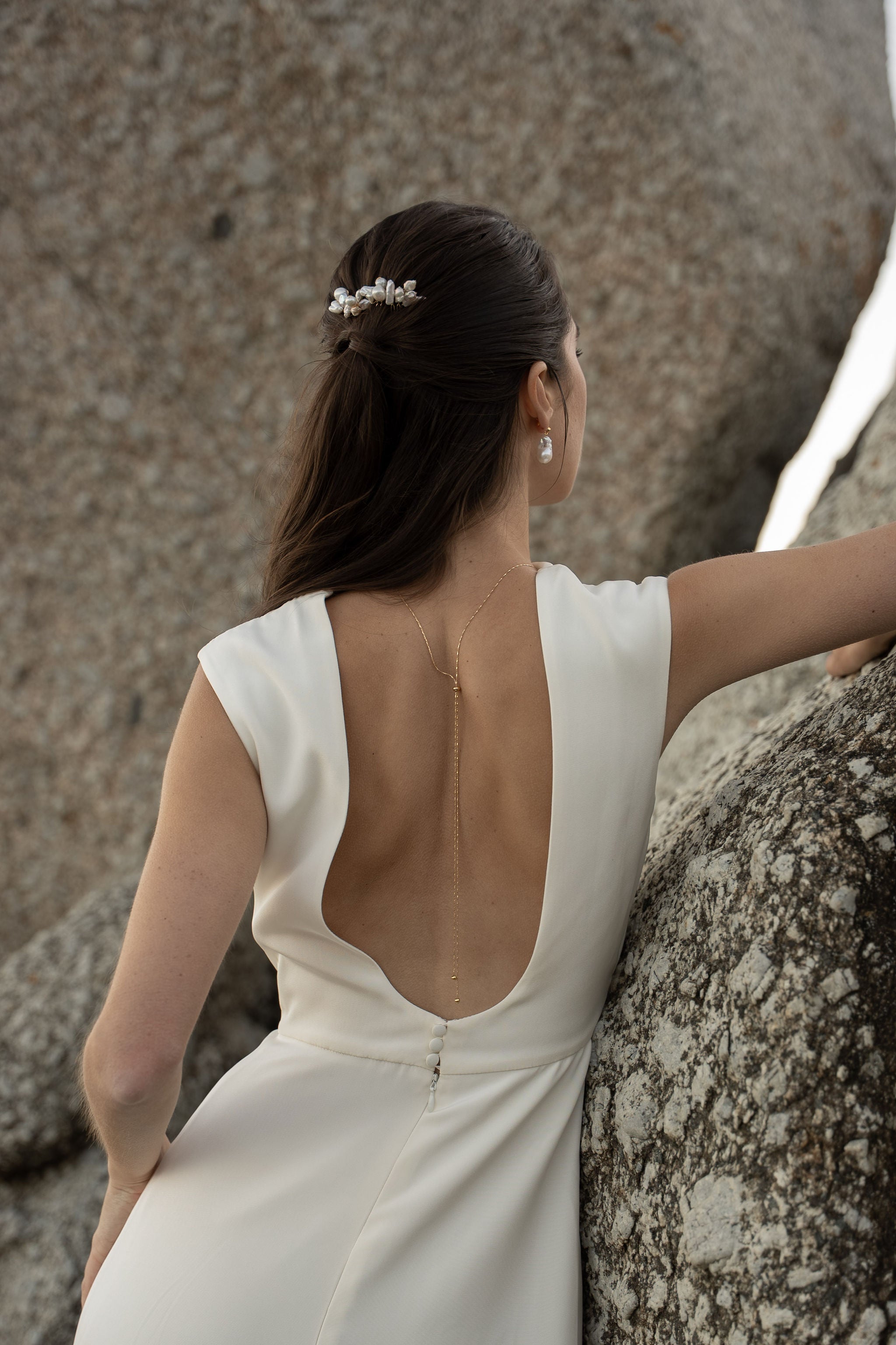peigne mariage perles baroques blanches irrégulières