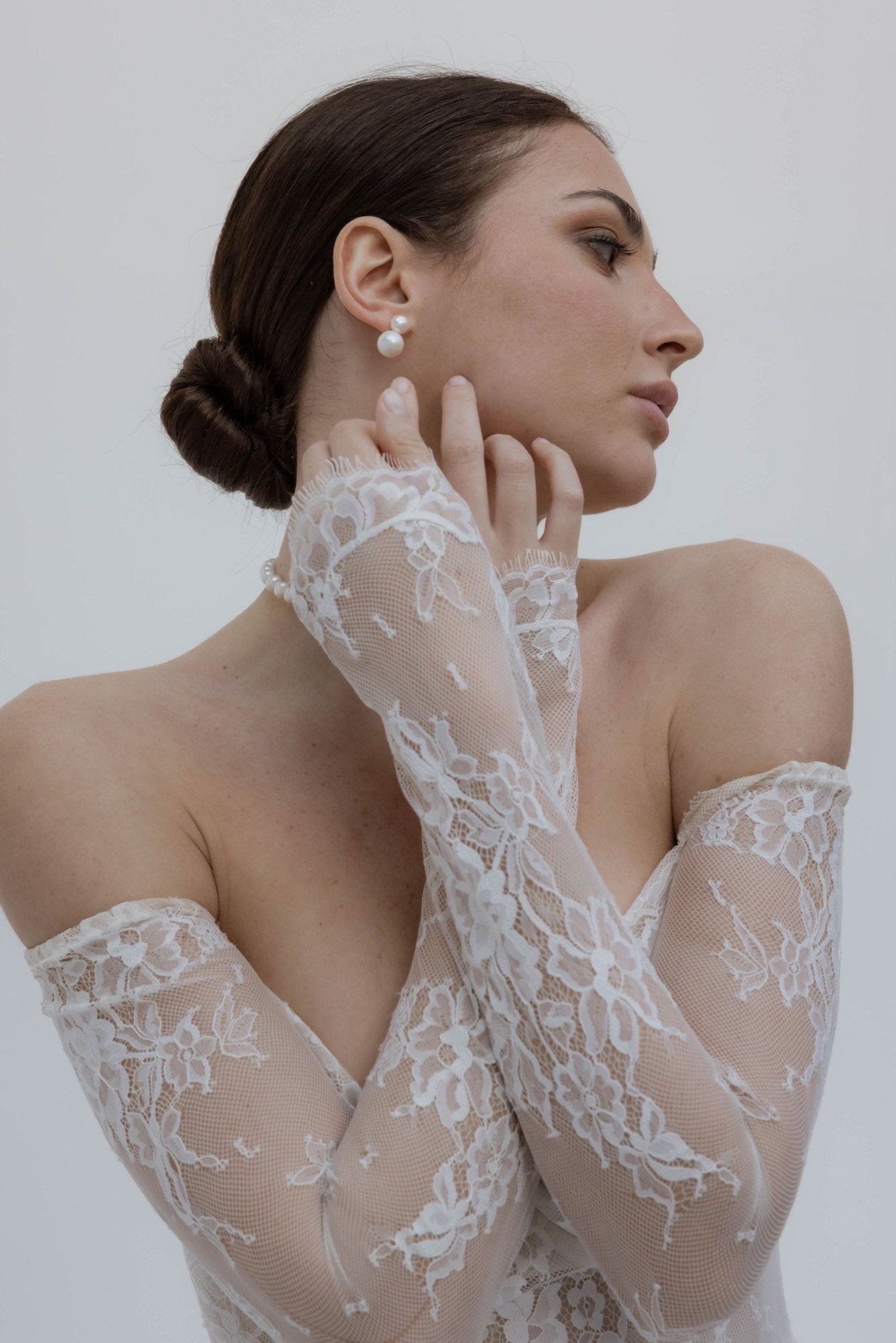 Bari - Boucles d'oreilles Perles pour la mariée - Boucles d'oreilles courtes - Atelier Lilac
