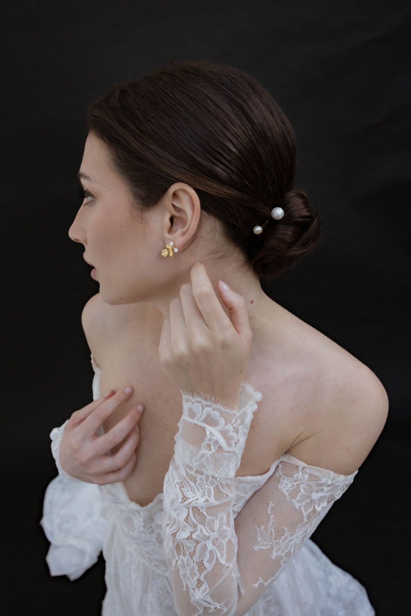 Bari - Pic cheveux pour mariée en perles naturelles - Pic - Atelier Lilac