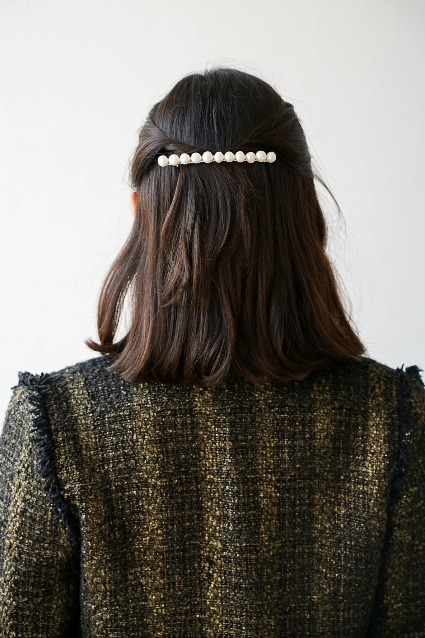 Barrette de perles rondes irrégulières - Barrettes - Atelier Lilac
