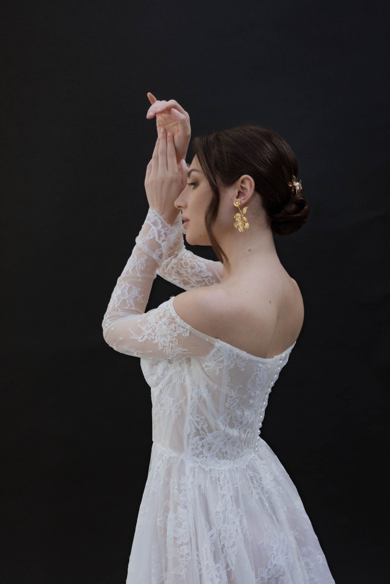 Botticelli – Boucles d'oreilles mariage pendantes romantiques - Boucles d'oreilles longues - Atelier Lilac