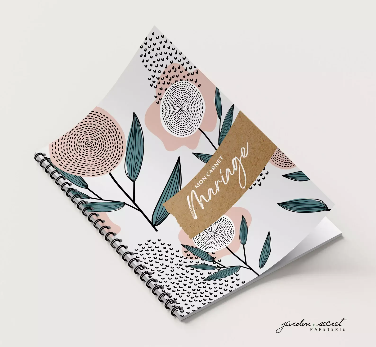 Carnet de mariage à motif floraux