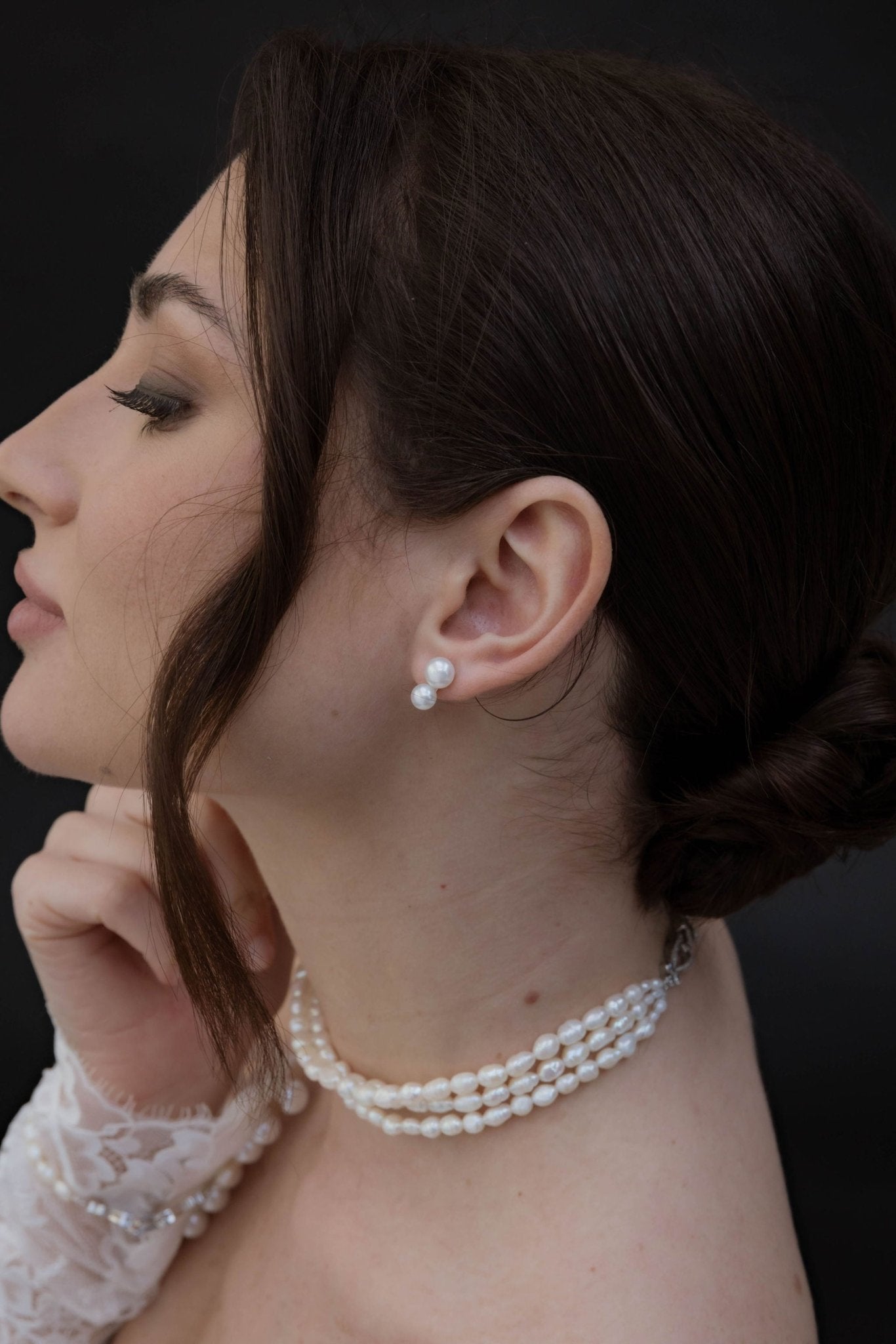Catania - Boucles d’oreilles perles naturelles montées sur argent massif - Boucles d'oreilles courtes - Atelier Lilac