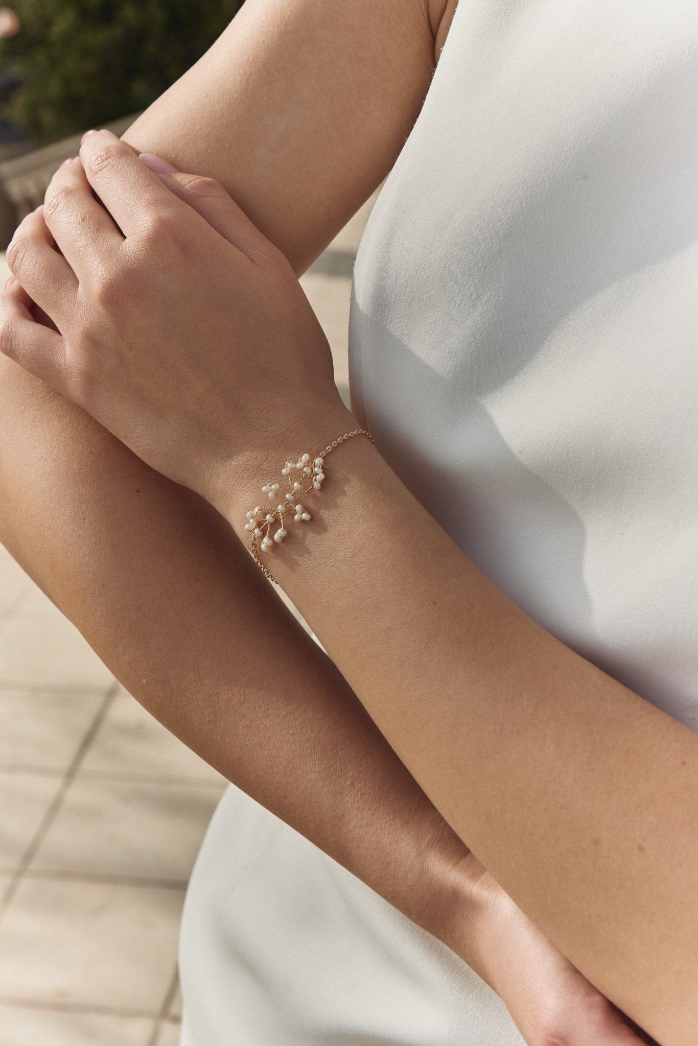 Colombe - Bracelet délicat de mariée en perles rocailles - Bracelet - Atelier Lilac