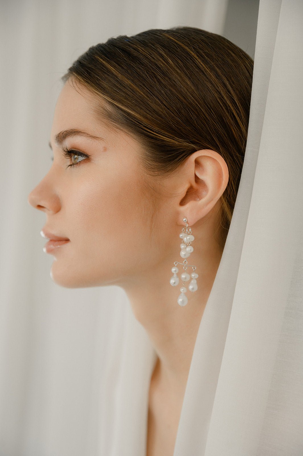 Cygnesse - Boucles d'oreilles pendantes en perles - Boucles d'oreilles longues - Atelier Lilac