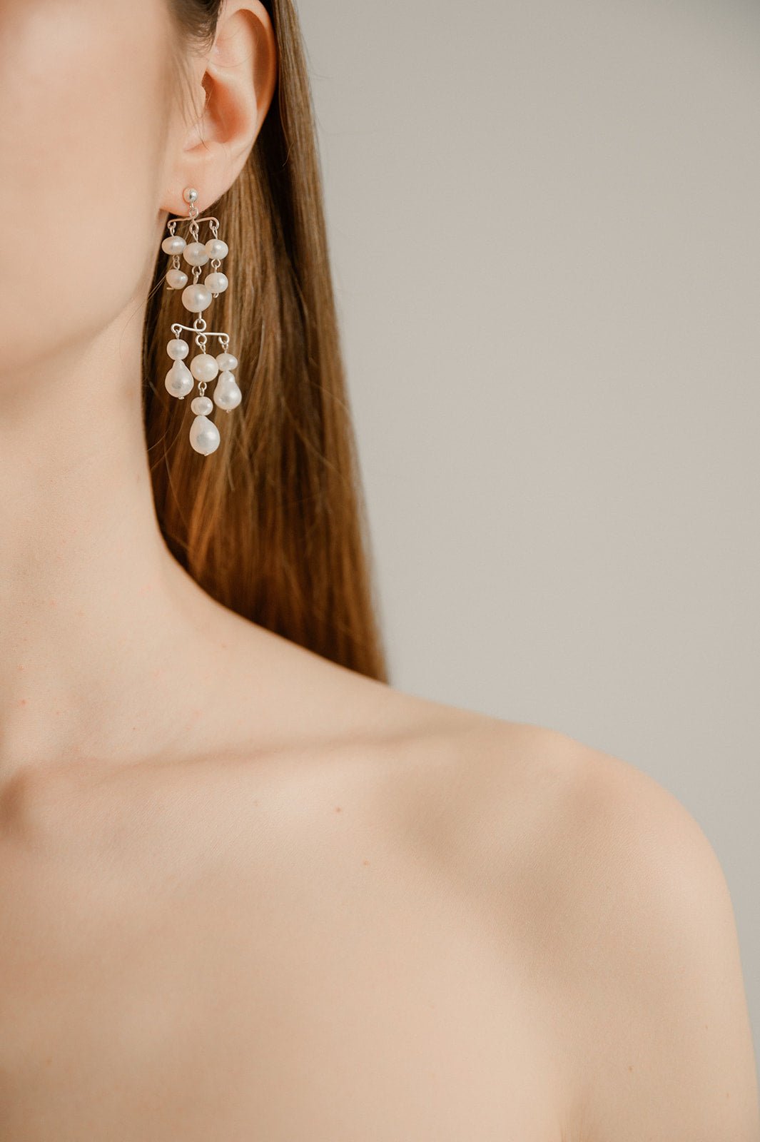 Cygnesse - Boucles d'oreilles pendantes en perles - Boucles d'oreilles longues - Atelier Lilac