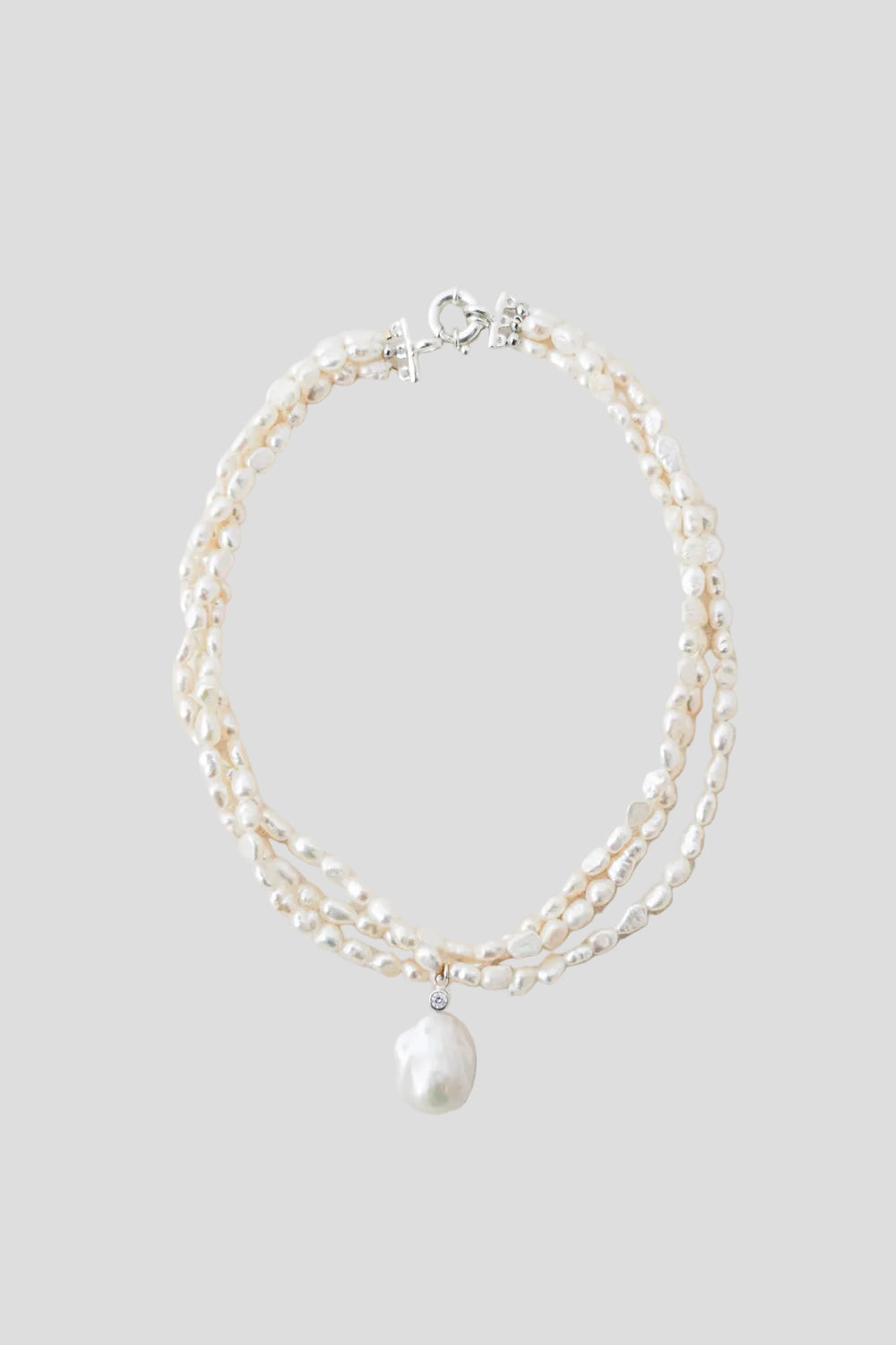 Collier 3 rangs perles baroque