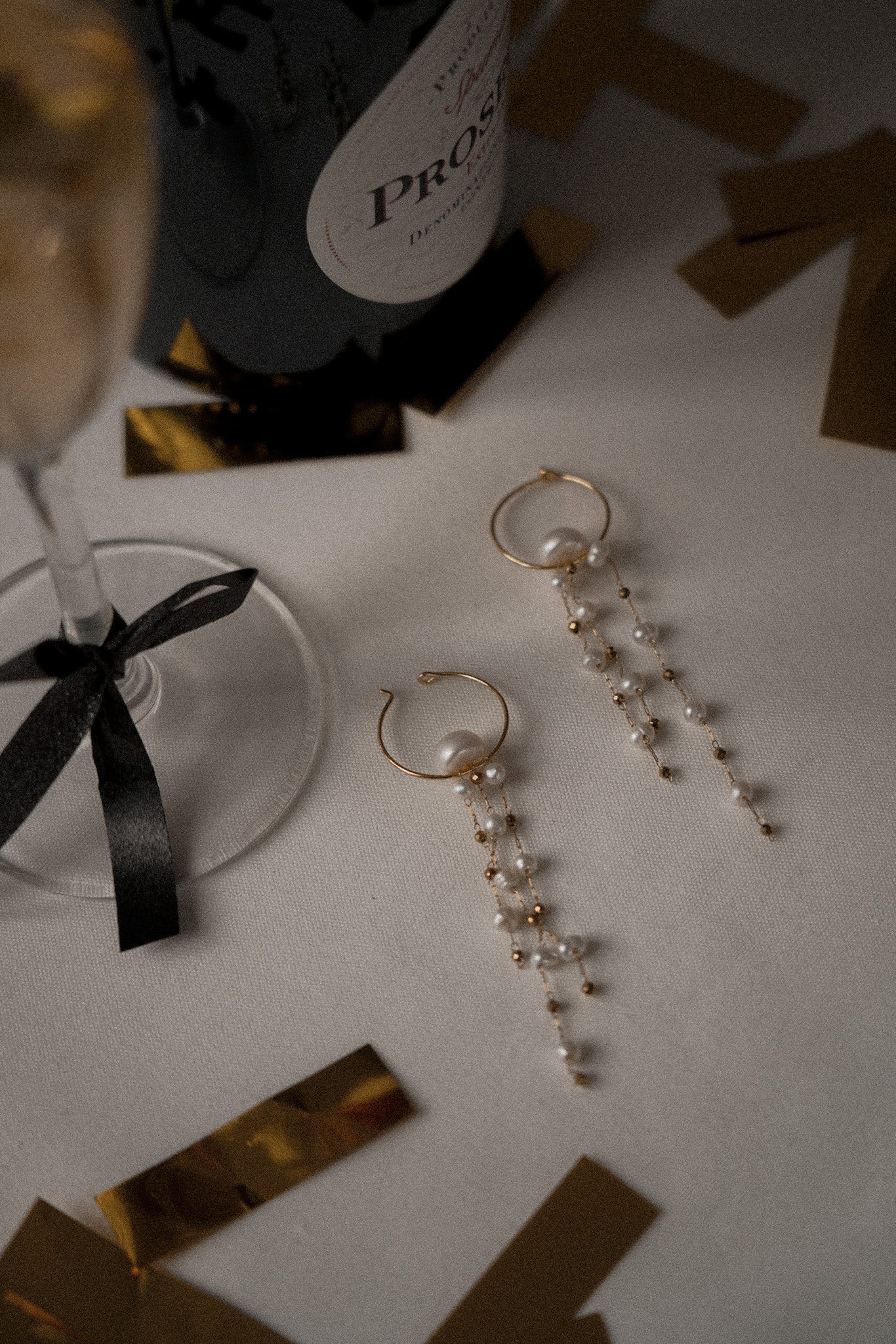 Flamant - Boucles d'oreilles pendantes mariage perles naturelles - Boucles d'oreilles longues - Atelier Lilac