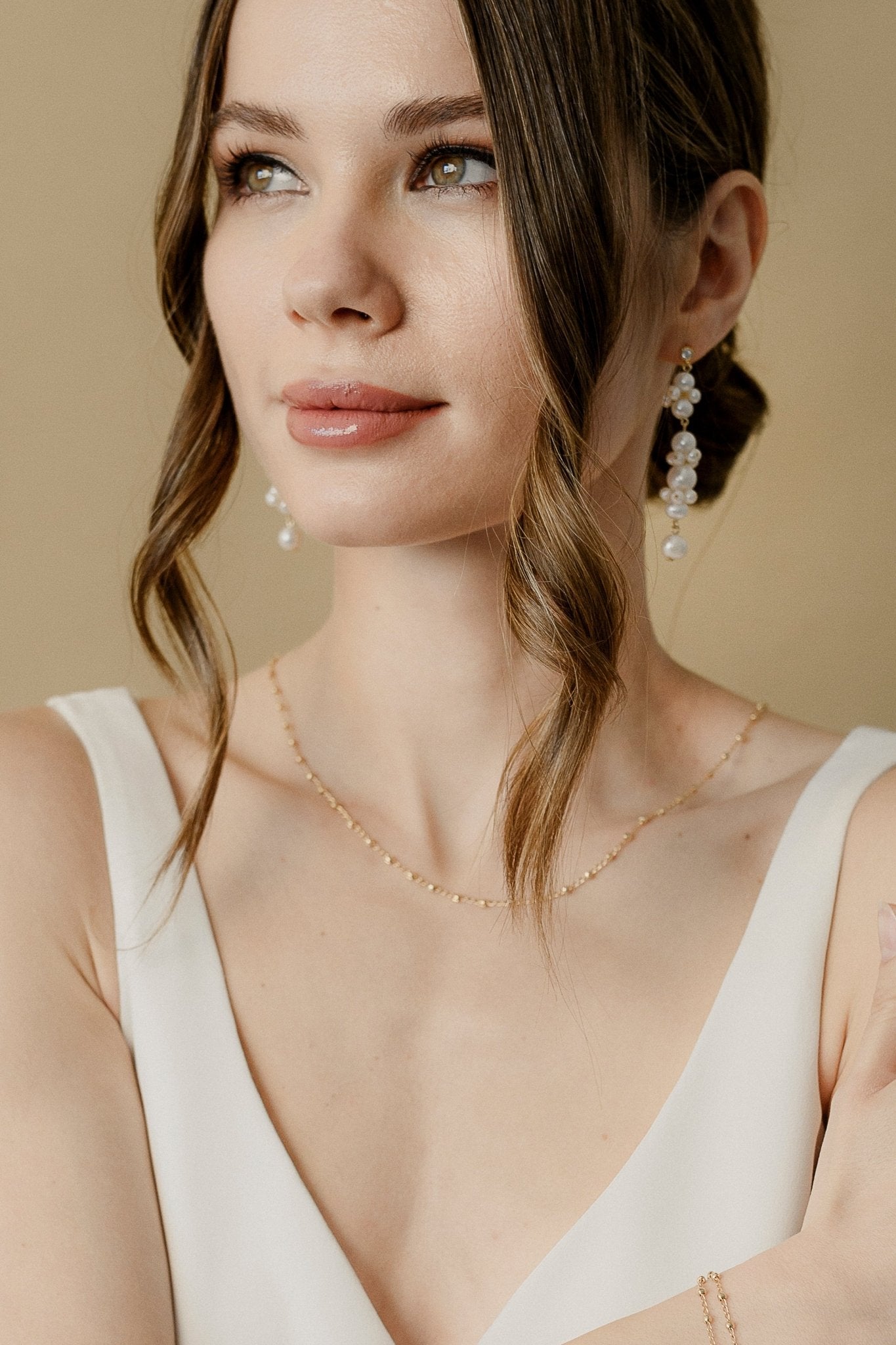 Flamant - Collier dos nu chaîne à billes - Collier de dos - Atelier Lilac