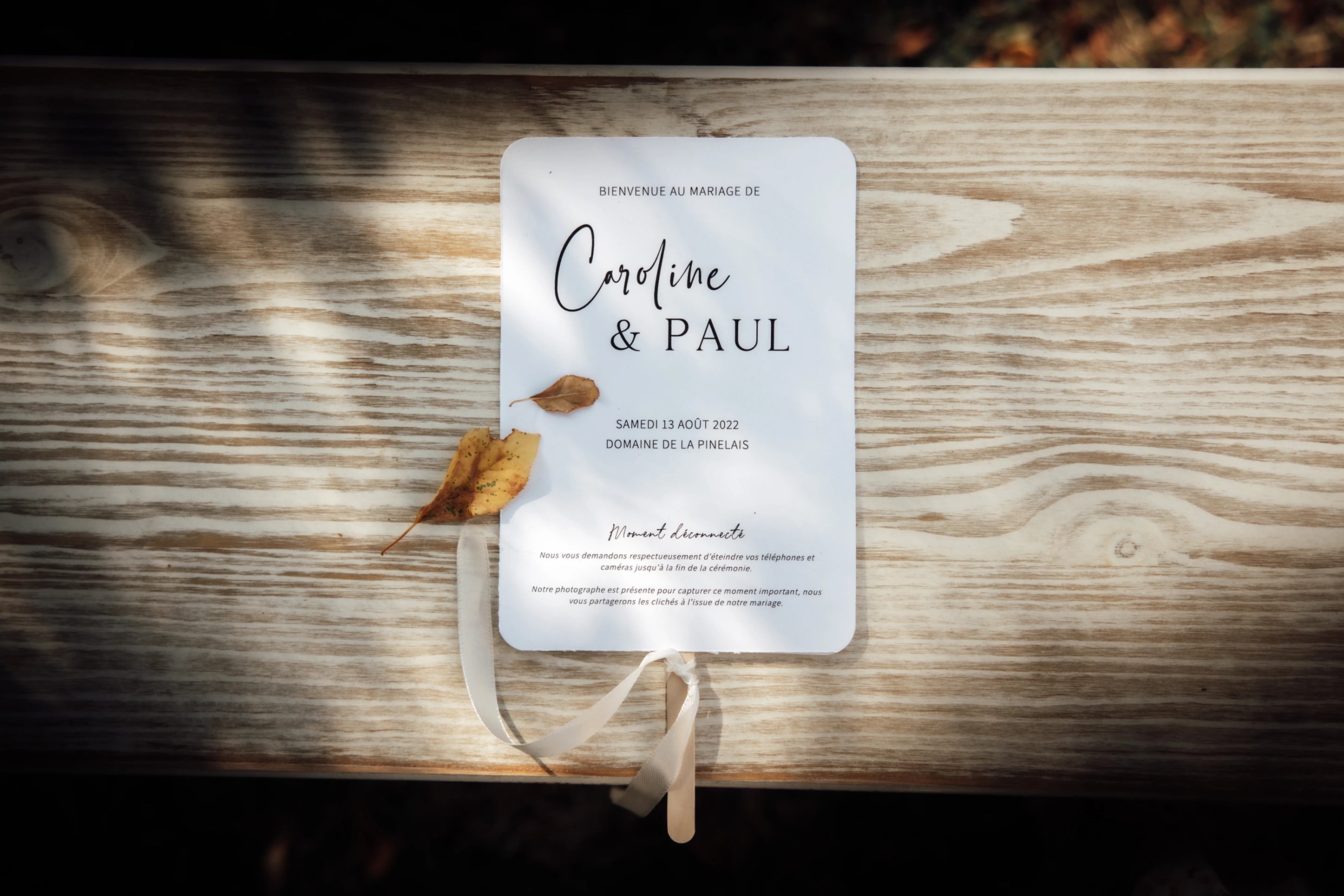 Invitation du mariage minimaliste de caroline et paul