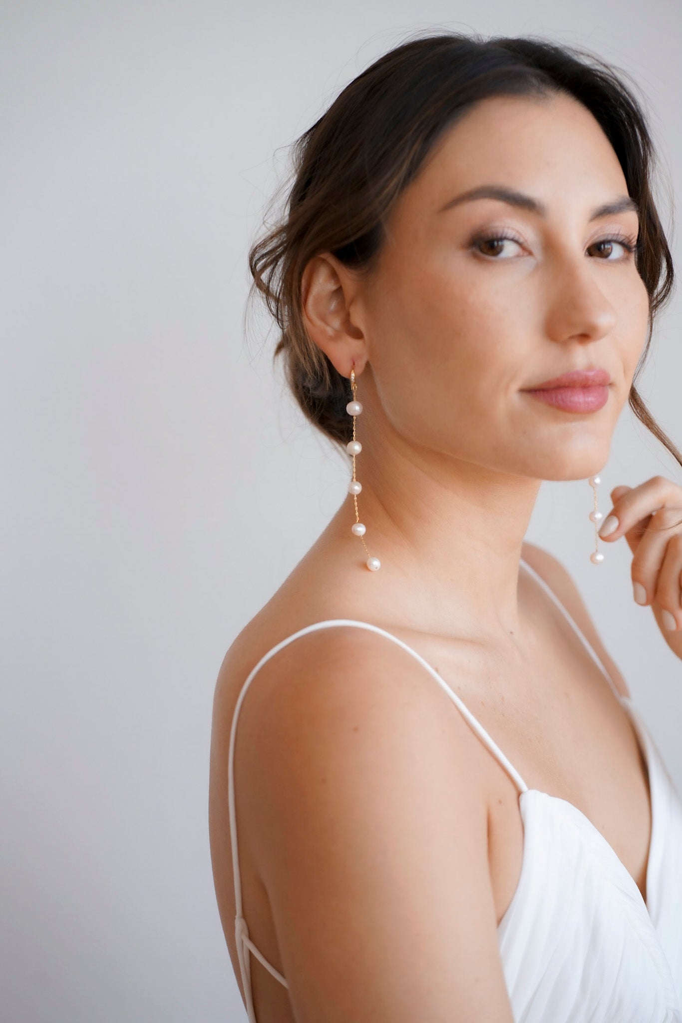 Lys - Boucles d'oreilles pendantes Perles naturelles - Boucles d'oreilles longues - Atelier Lilac