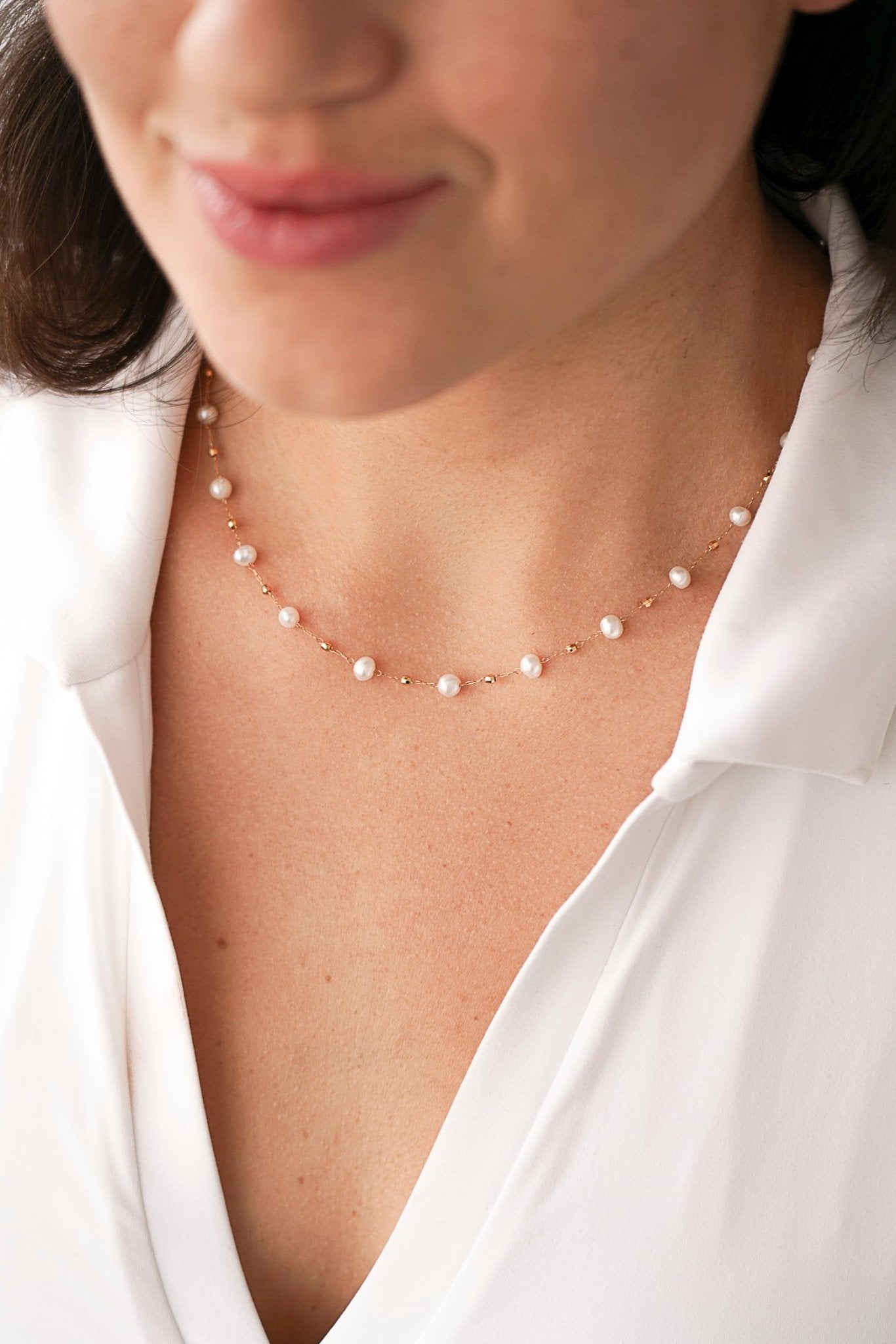 Pensée - Collier de perles naturelle mariage - Atelier Lilac