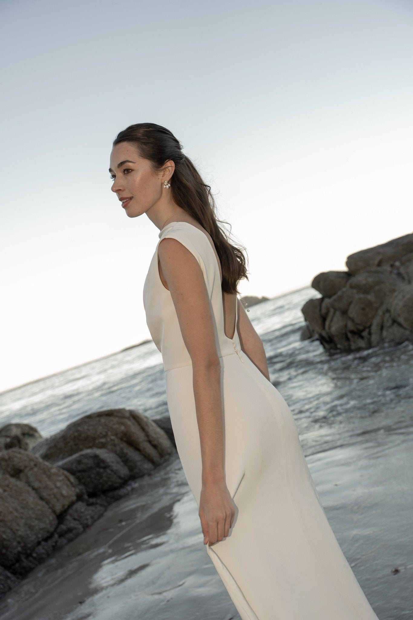 Qiniso - Ohrringe Hochzeit 3 Perlen und Perlmutt - Kurze Ohrringe - Atelier Lilac