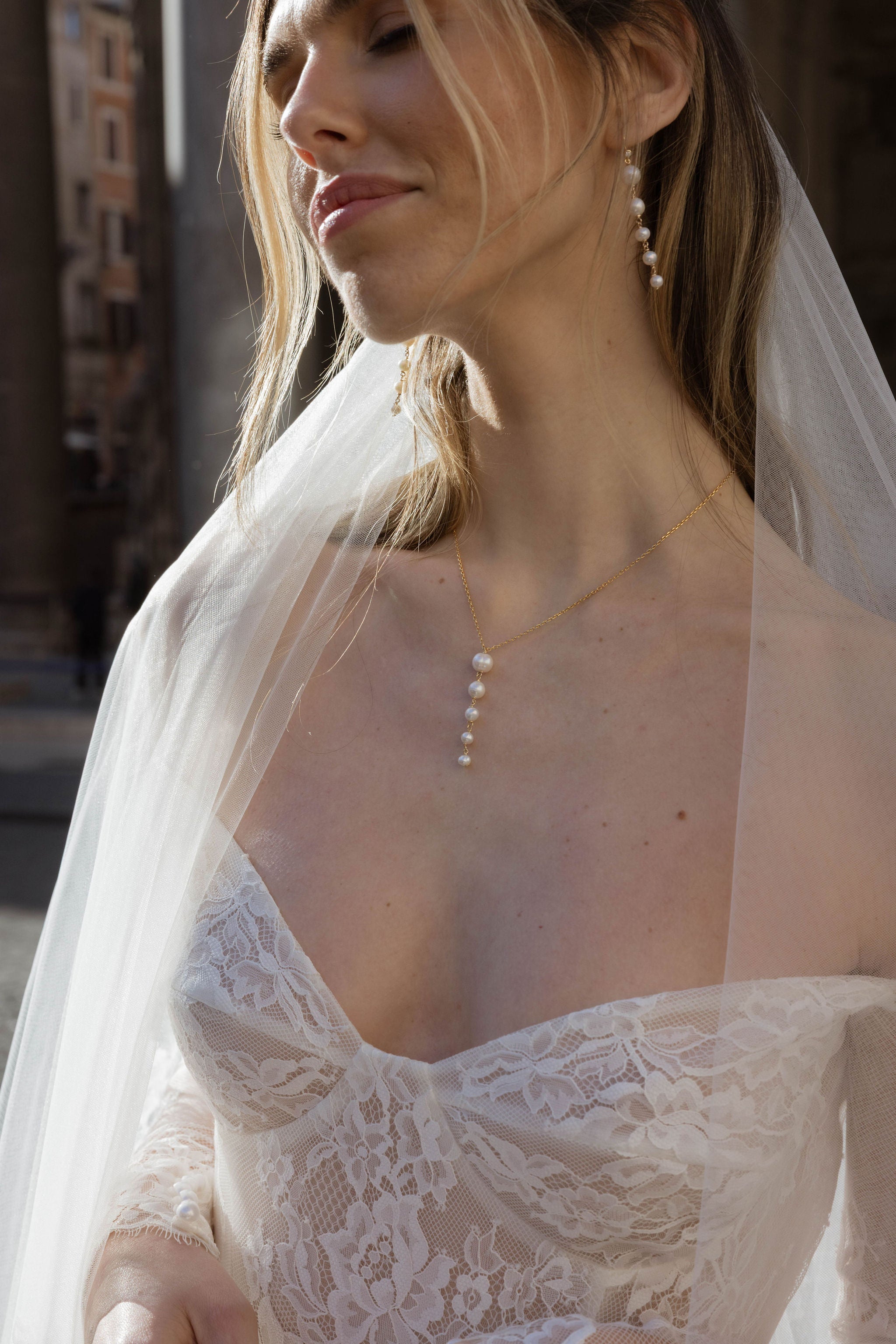 Modena- Boucles d'oreilles pendantes avec perles dégradées