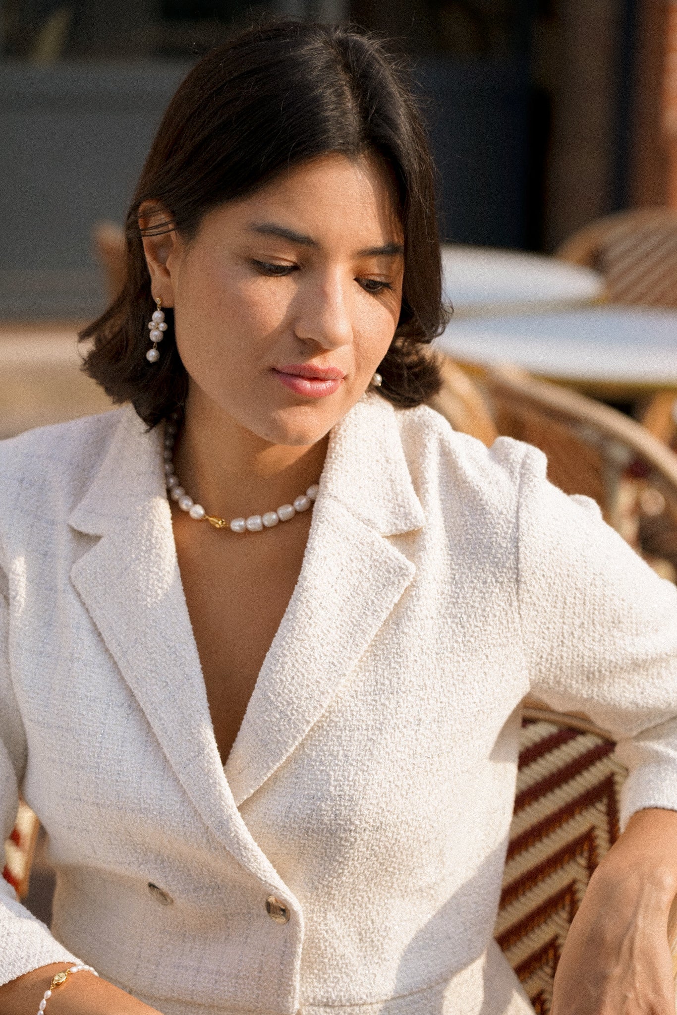 Tourterelle - Collier ras de cou mariage perles naturelles - Collier - Atelier Lilac