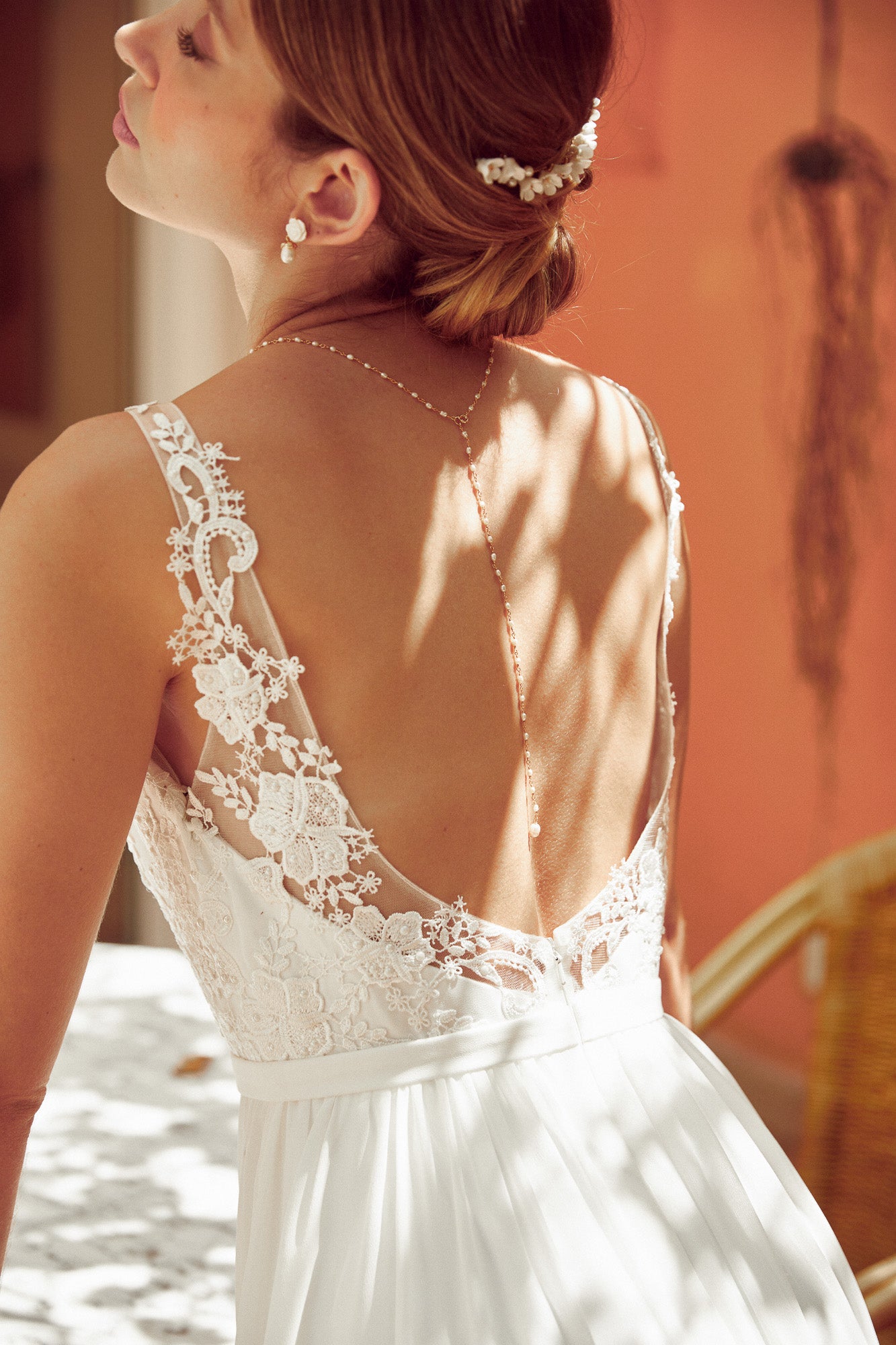 Peigne floral pour mariage boheme romantique