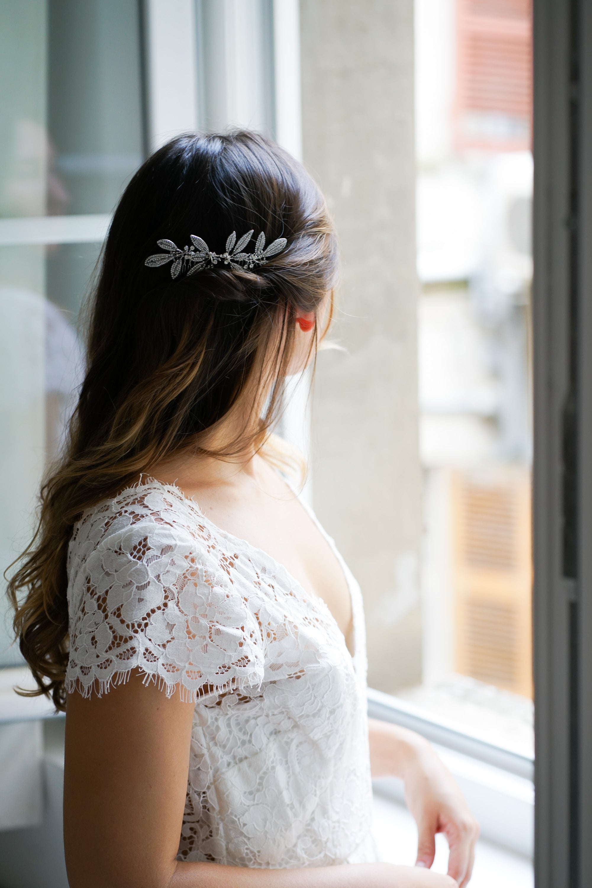 peigne pour mariée en argent vintage