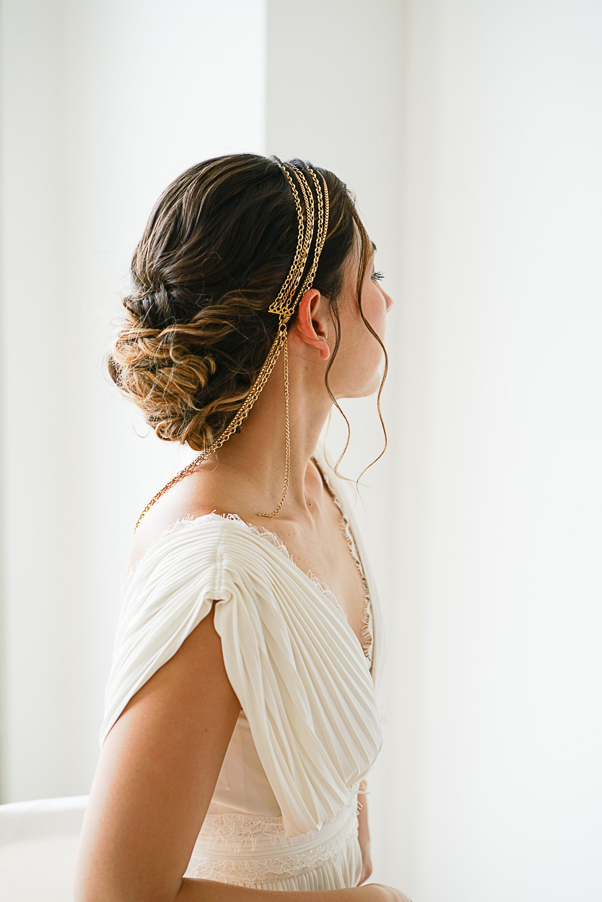 Accessoire de coiffure boheme et délicat pour mariée