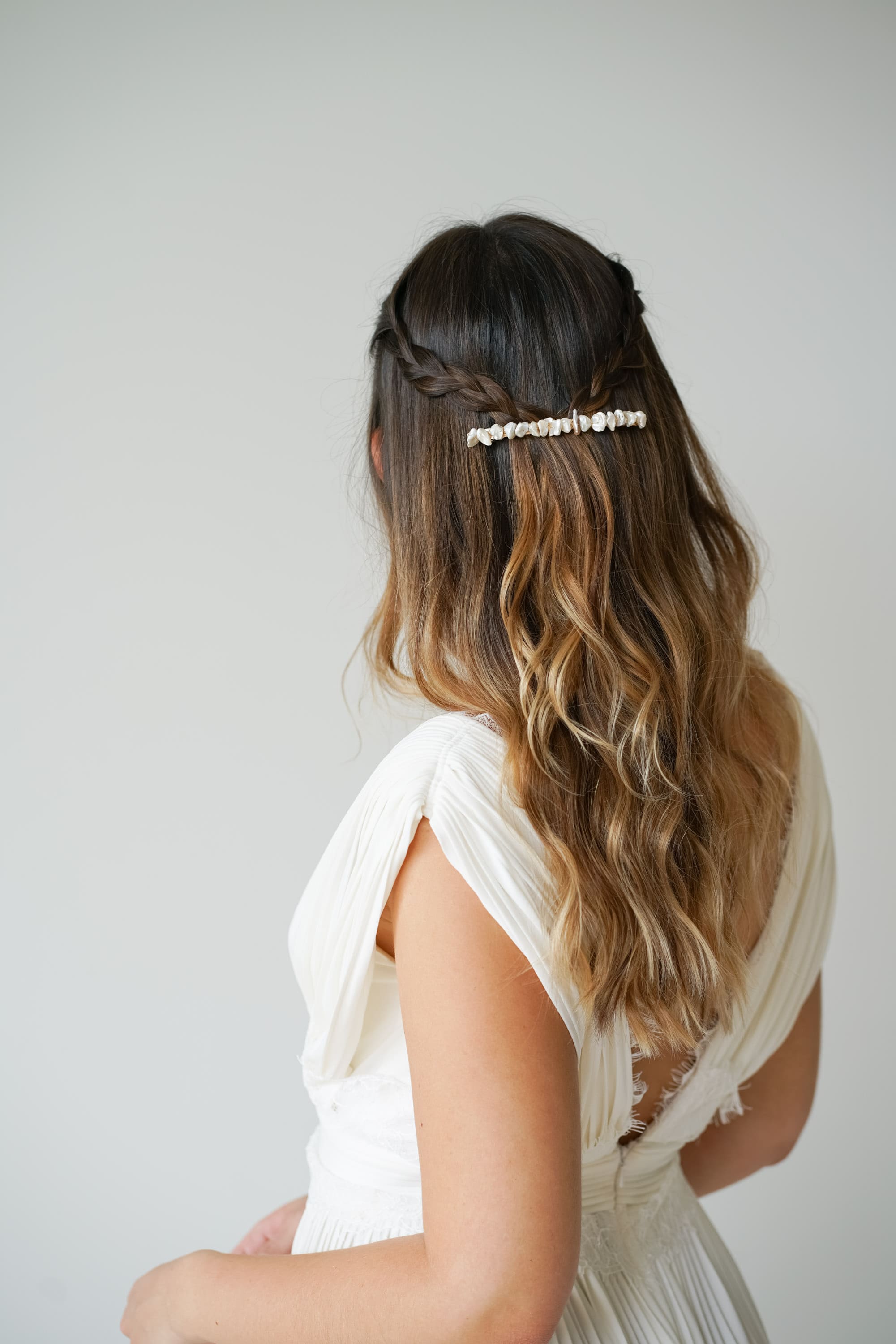 Barrette perles naturelles baroques irrégulières