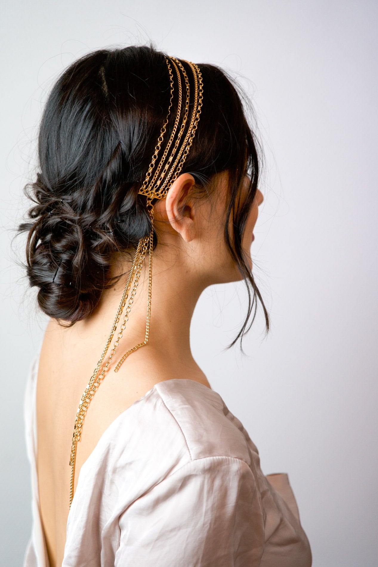 Headband chaine de cheveux style romain