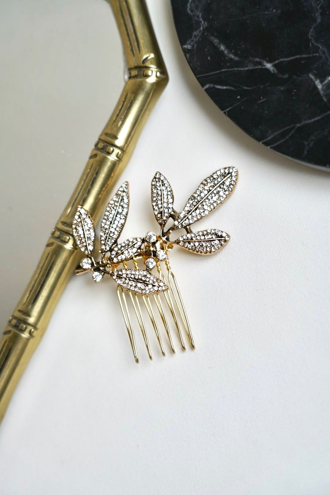 peigne de cheveux mariage vintage en or et en argent