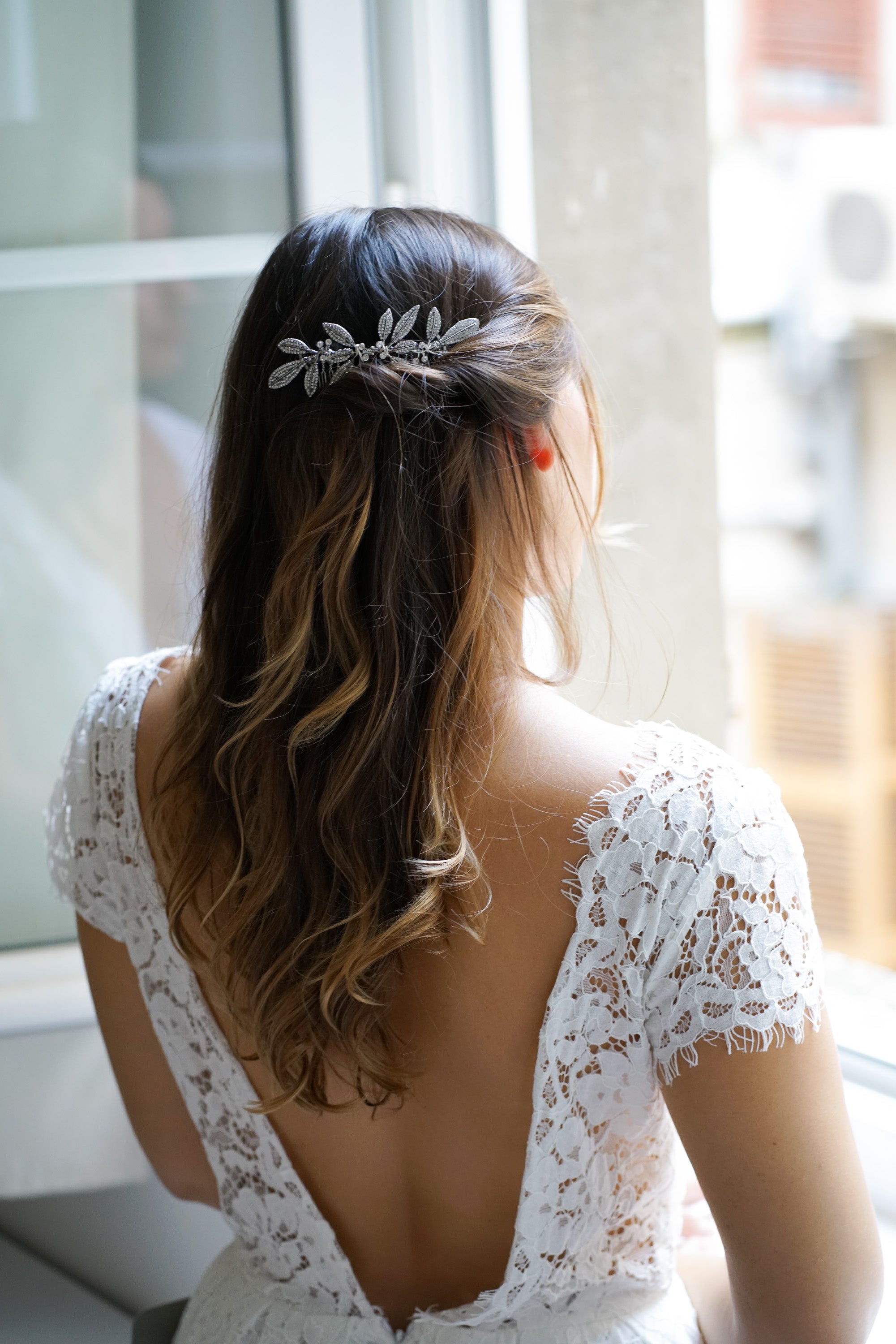 Peigne de mariee bohème