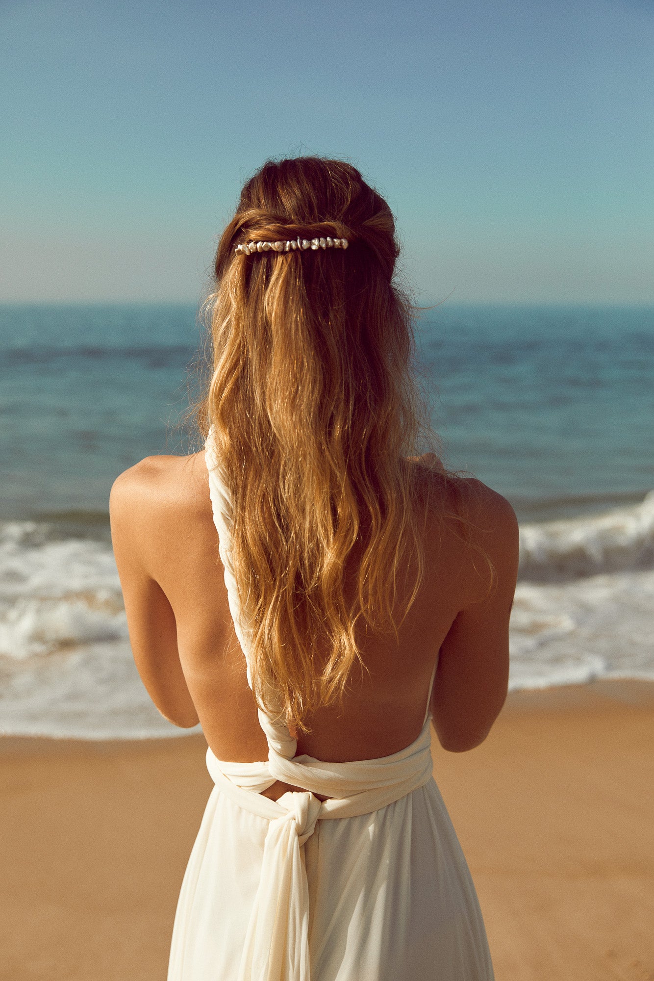 Barrette perles baroques mariee