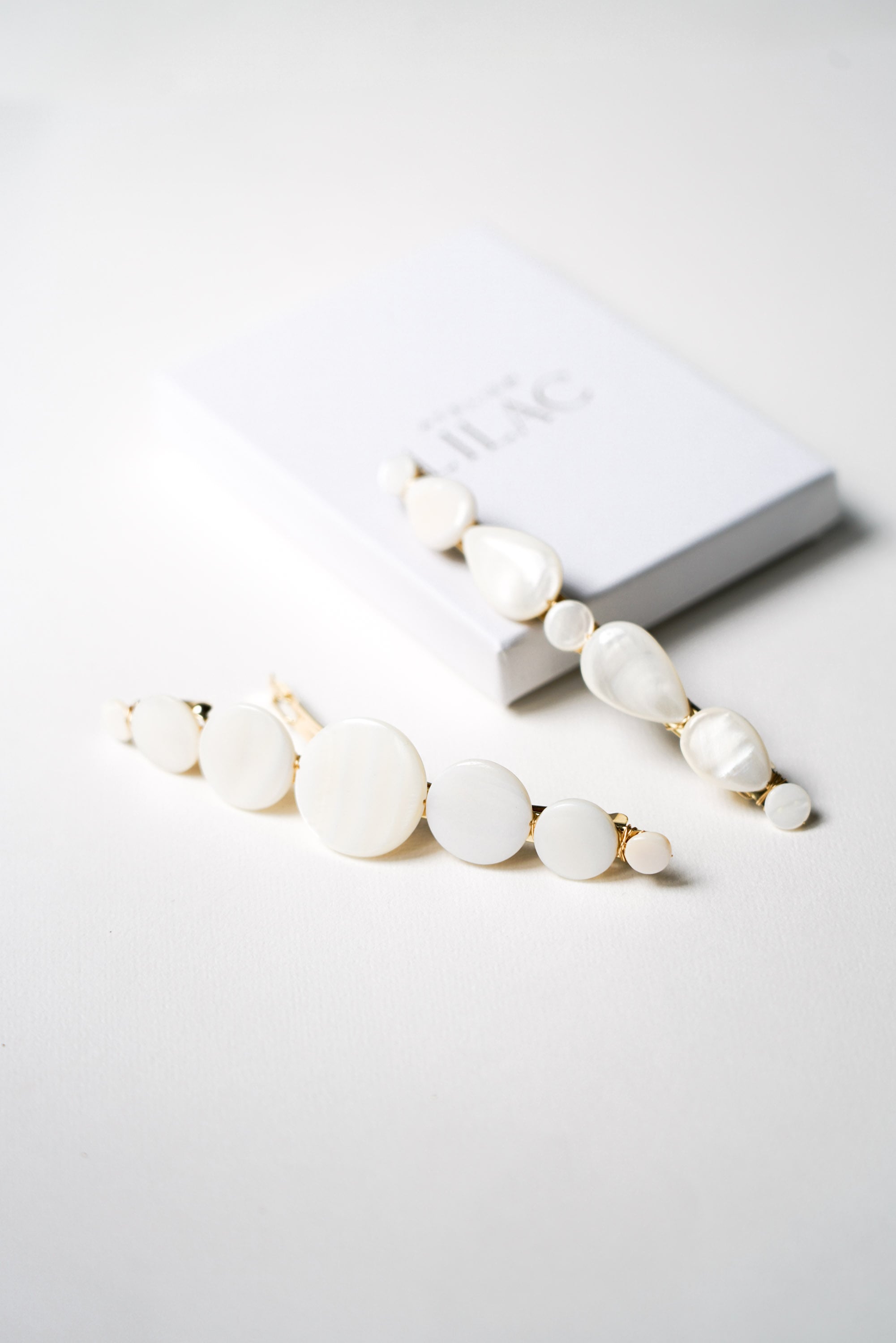 Barrettes de mariée en perle naturelle