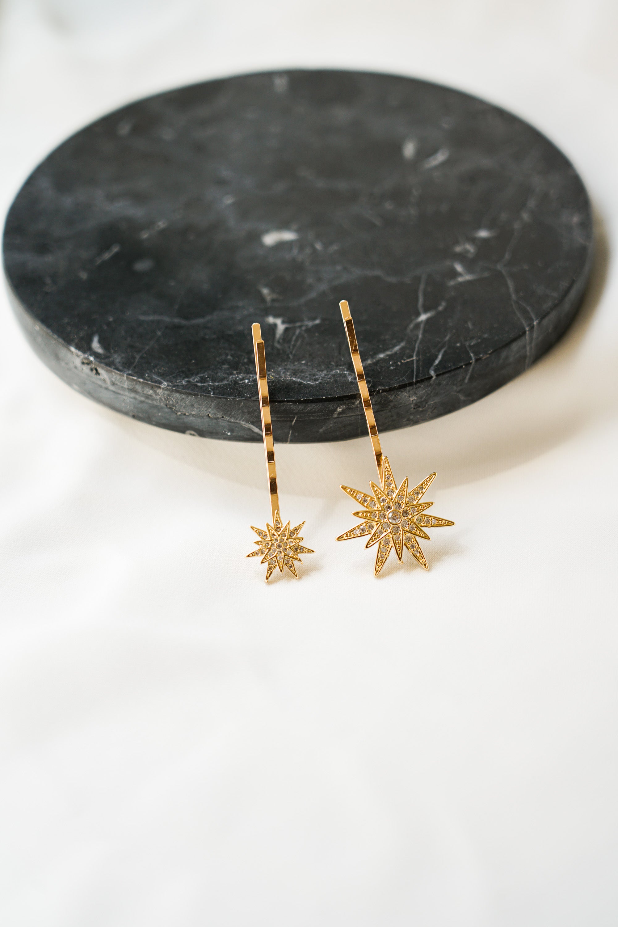 Pince à chignon pour mariage céleste étoile dorées et strass