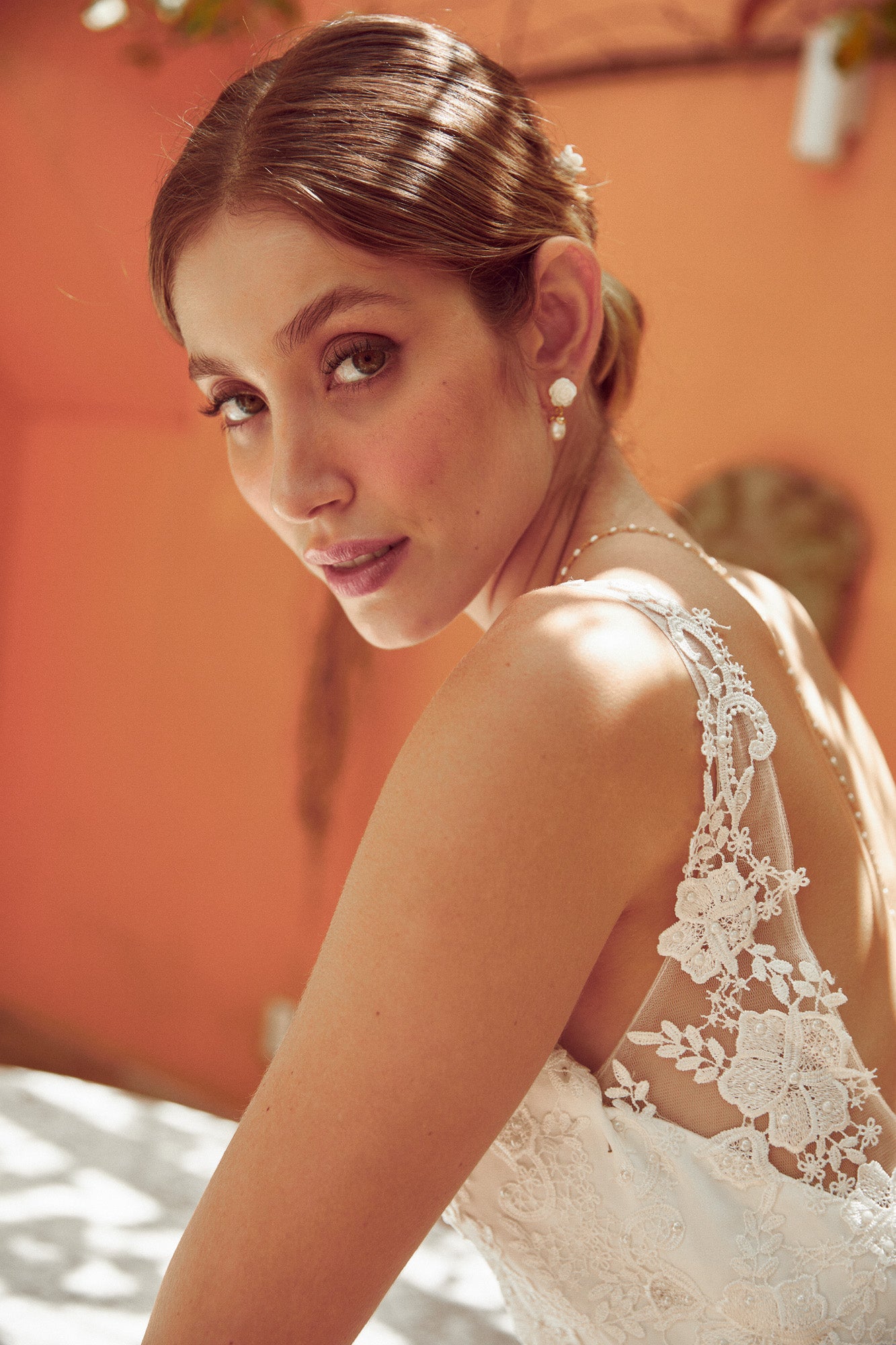 Boucles d'oreilles florales pour mariee romantique et champetre