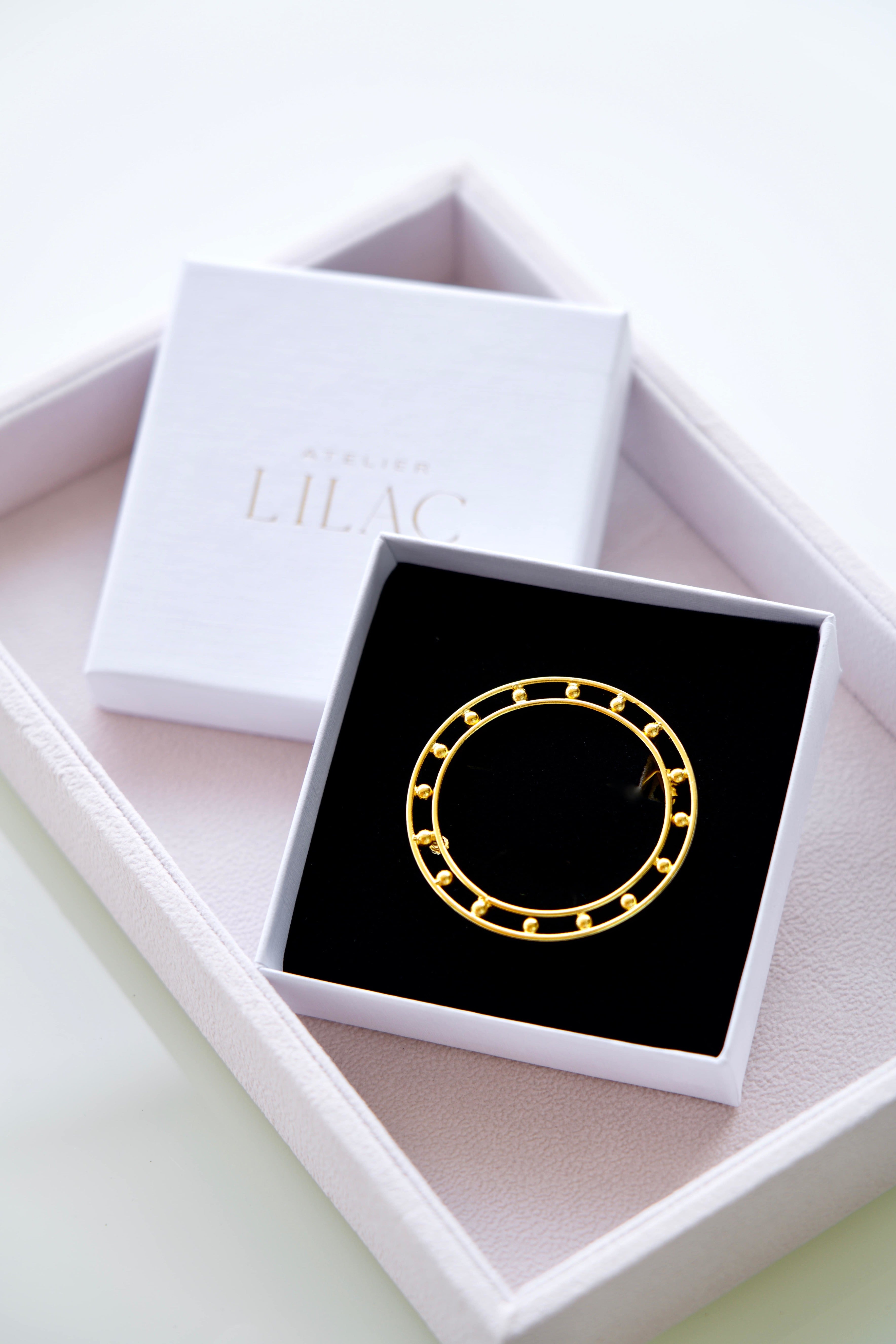 Barrette pour coiffure de mariée dorée à double anneaux