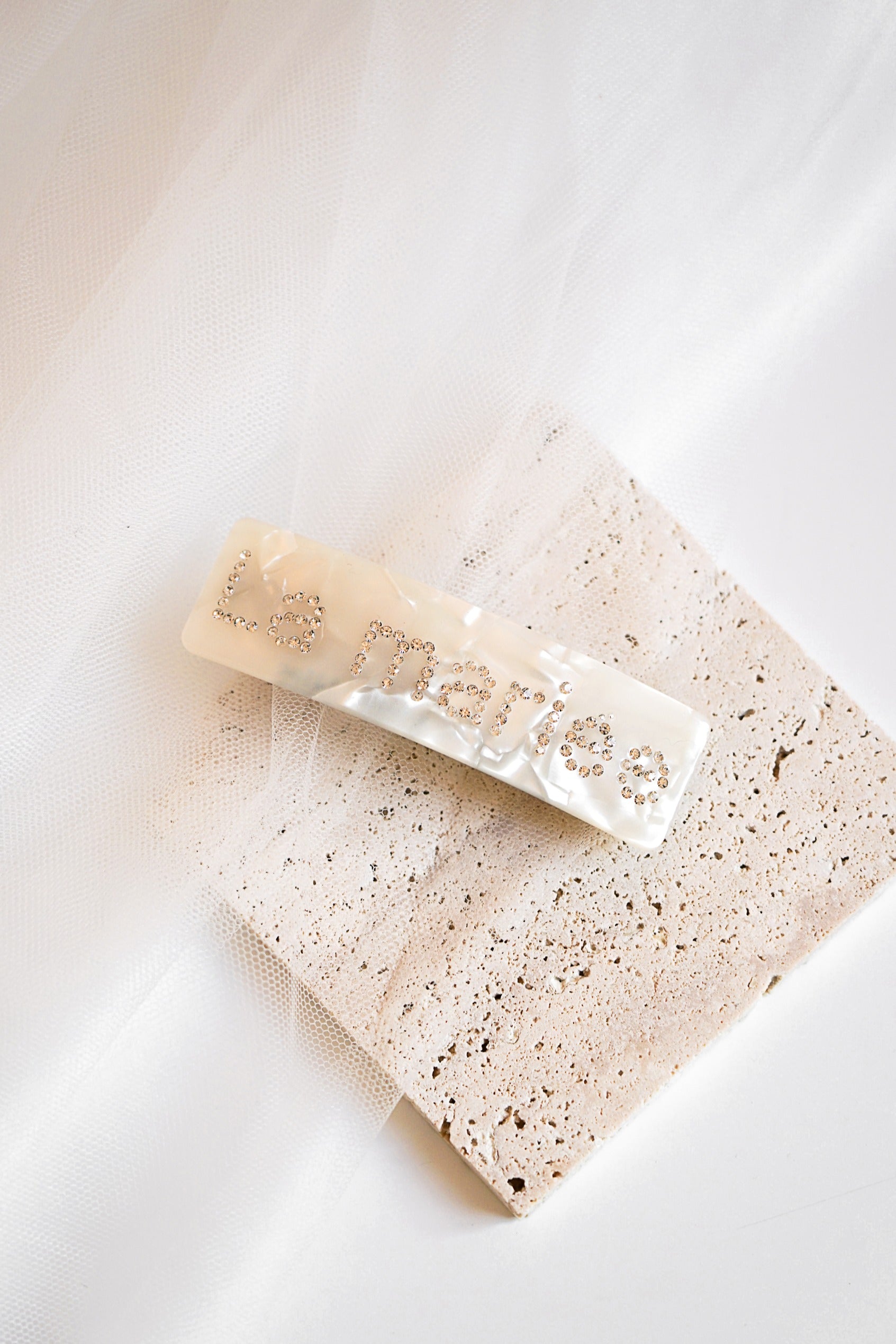 Barrette de mariage blanche future mariee