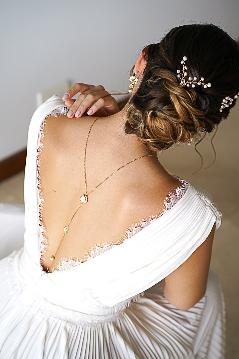Analu - Pics à cheveux mariage perles naturelles - Pic double - Atelier Lilac