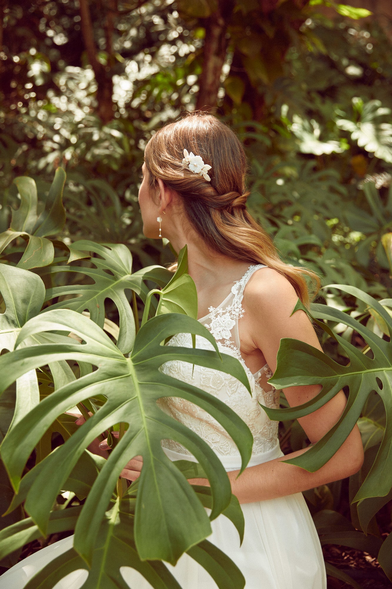 Aura - Peigne floral, bohème et romantique en nacre - Petit peigne - Atelier Lilac