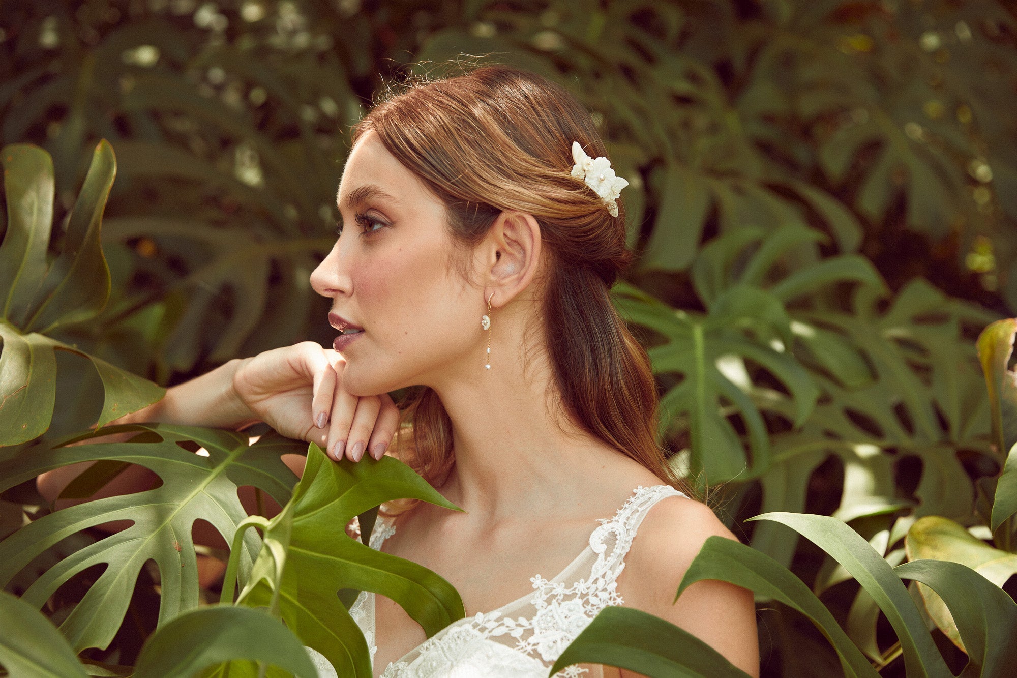 Aura - Peigne floral, bohème et romantique en nacre - Petit peigne - Atelier Lilac