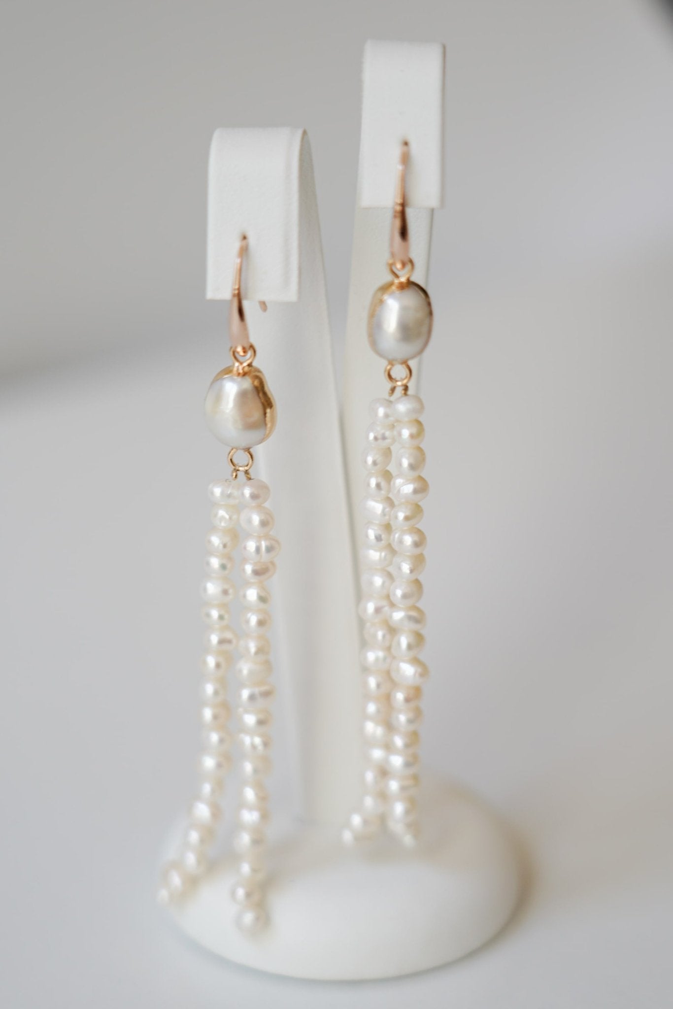 Danse à deux - Boucles d'oreilles perlées pendantes - Boucles d'oreilles longues - Atelier Lilac