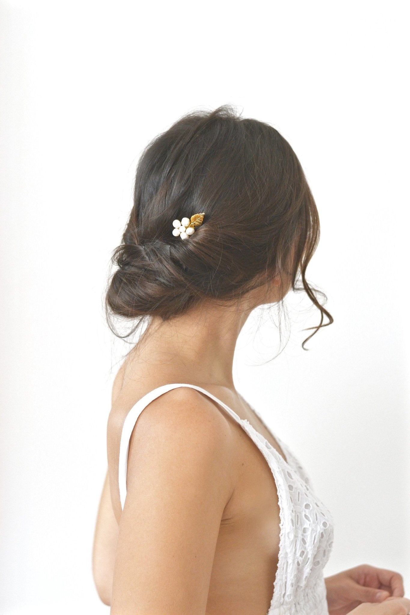 Fleur Perlée - Peigne mariée fait de perles véritables - Petit peigne - Atelier Lilac