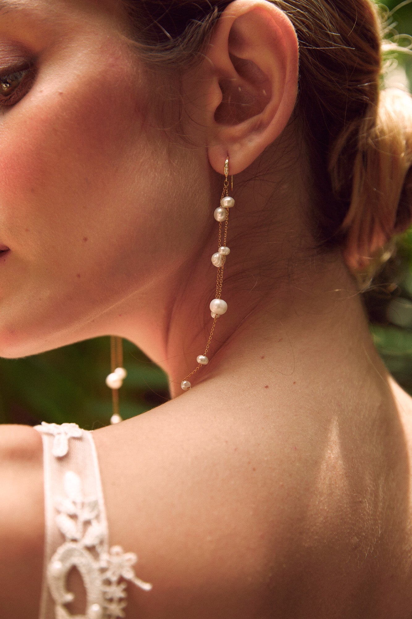 Gisela - Boucles d'oreilles romantiques avec perles - Boucles d'oreilles longues - Atelier Lilac